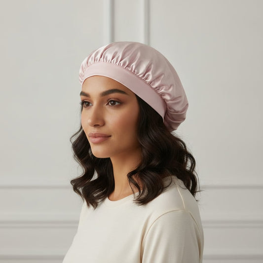 Cuffia doccia in satin con spugna interna - Rosa