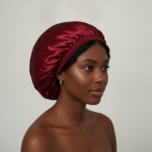 Cuffia doccia in satin con spugna interna - Bordeaux