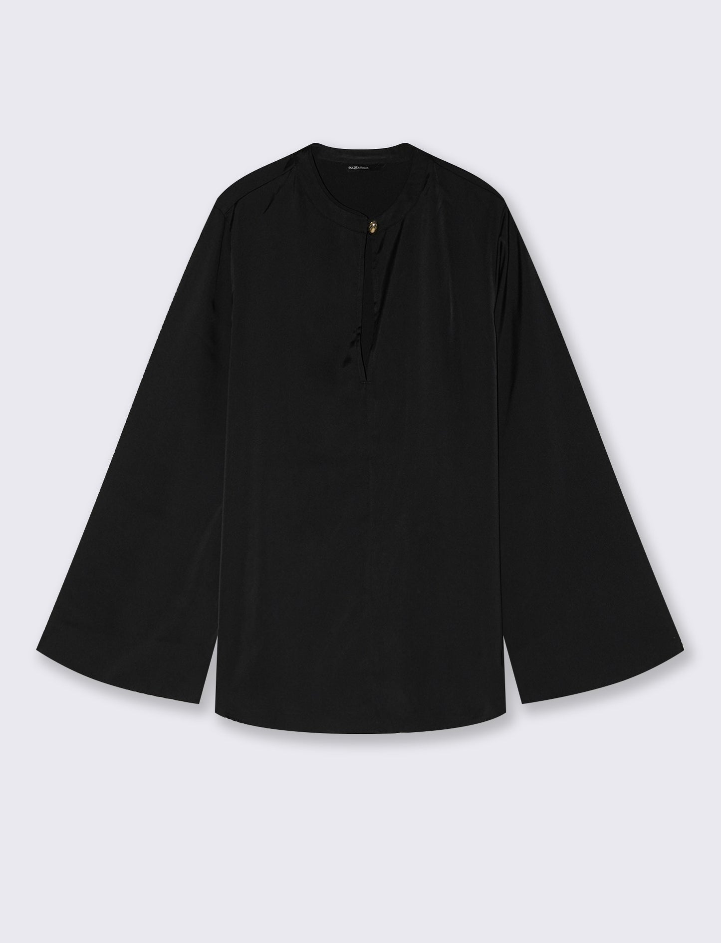 Casacca collo coreano con scollo a goccia - Nero