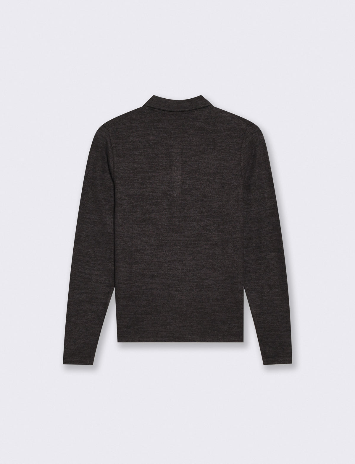 T-shirt polo manica lunga con colletto - Antracite melange