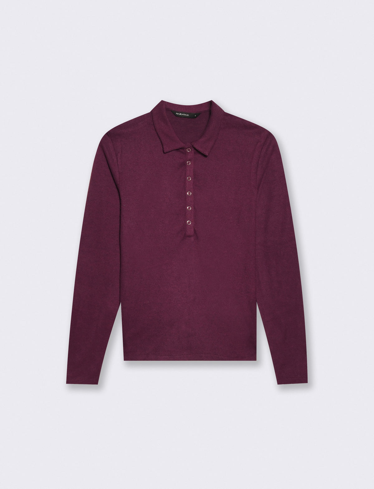 Long sleeve polo t-shirt with collar - Red
