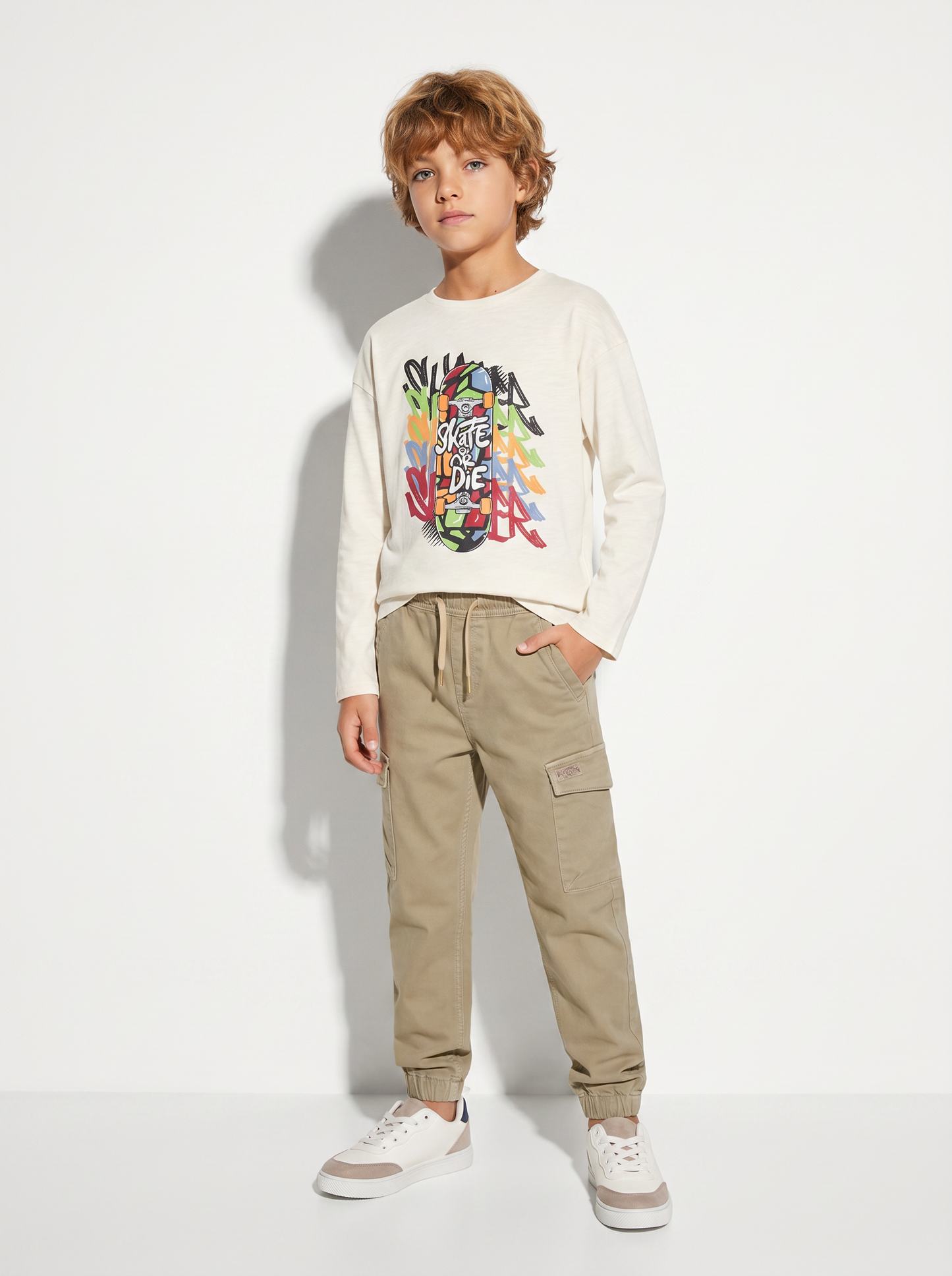 Jogging e pantaloni cargo in maglia - Beige