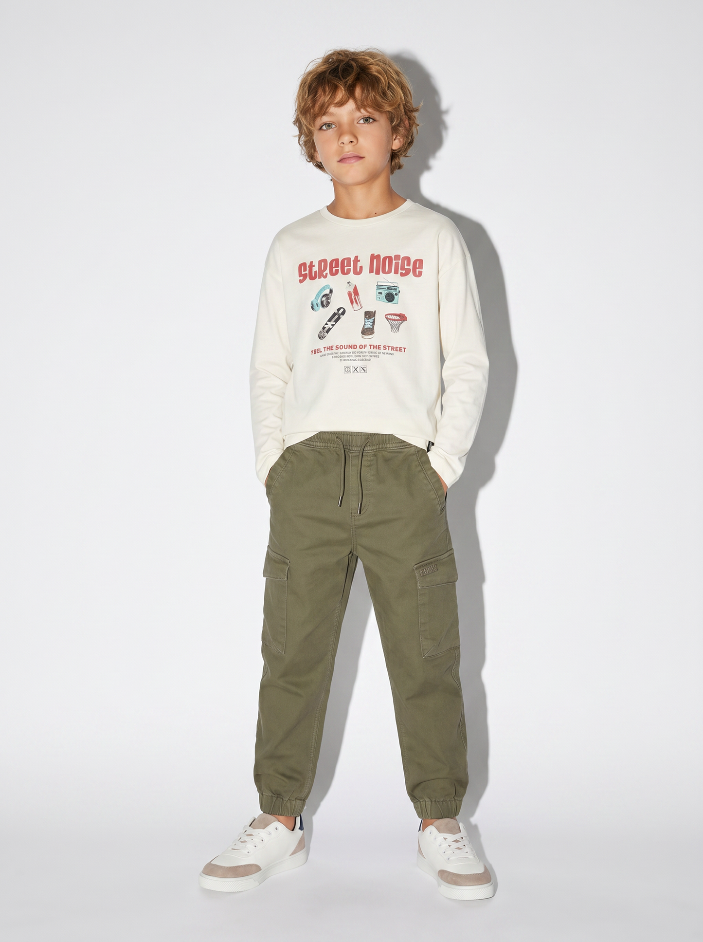 Jogging e pantaloni cargo in maglia - Verde militare