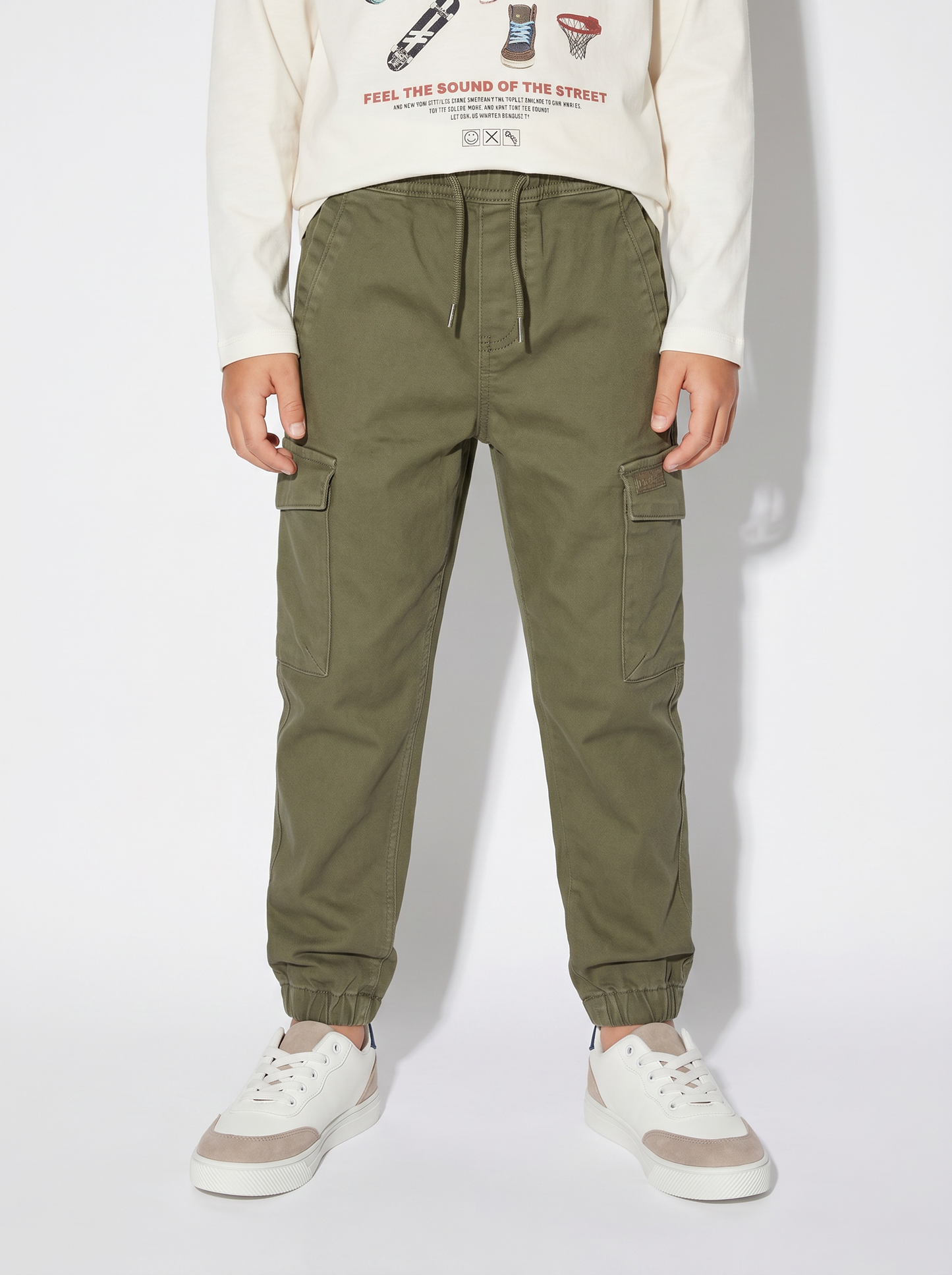 Jogging e pantaloni cargo in maglia - Verde militare