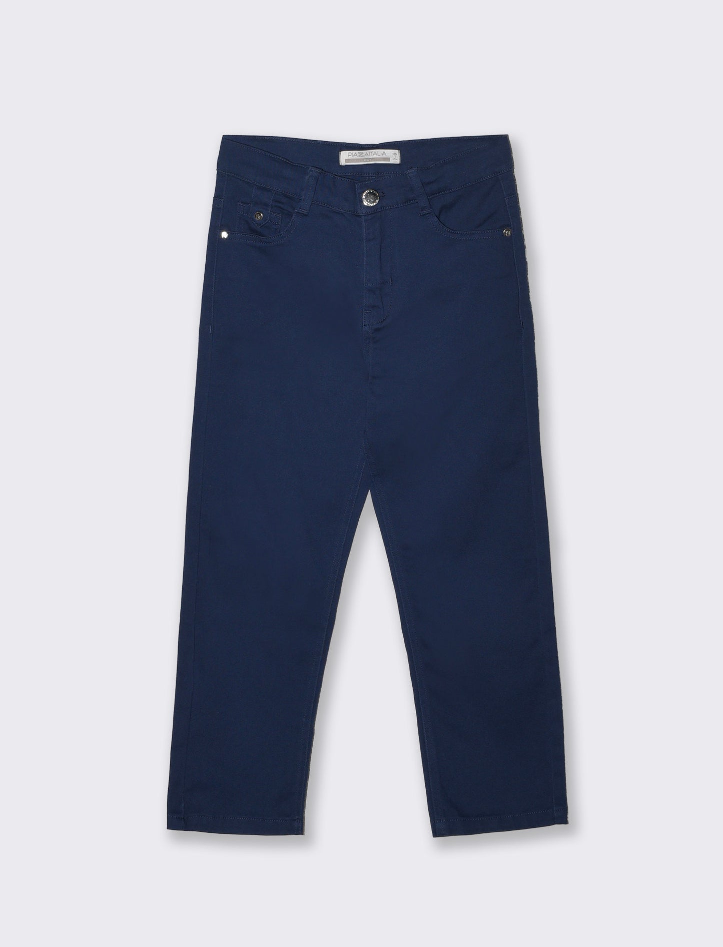 Five-pocket cotton blend trousers - Blue