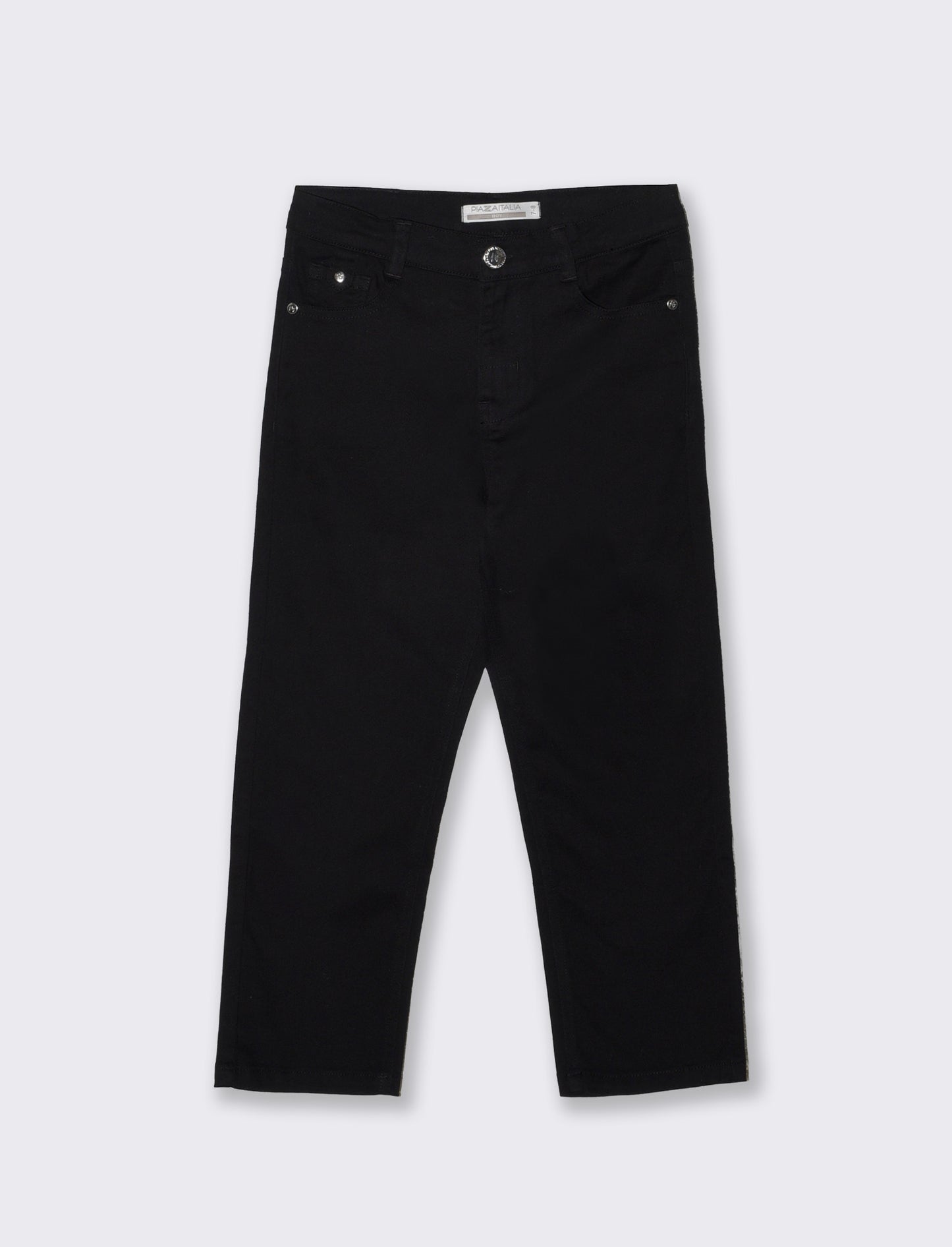 Five-pocket cotton blend trousers - Black