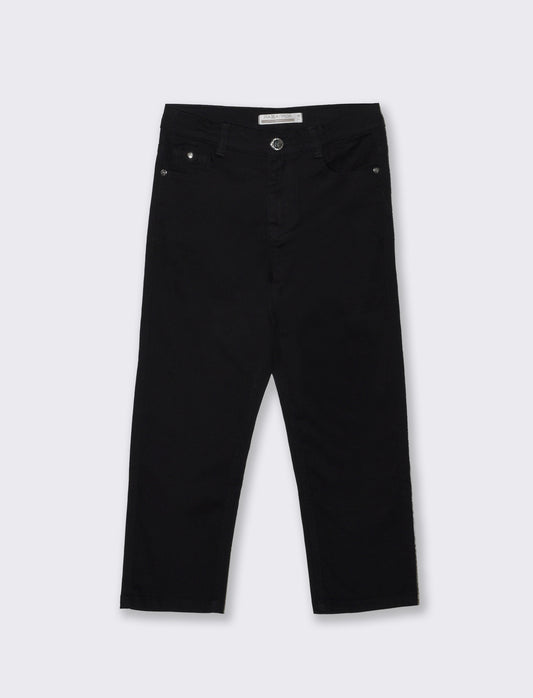 Five-pocket cotton blend trousers - Black