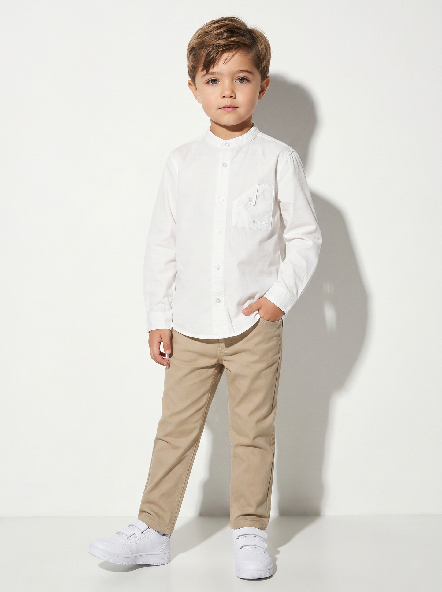 Pantaloni cinque tasche in misto cotone - Beige