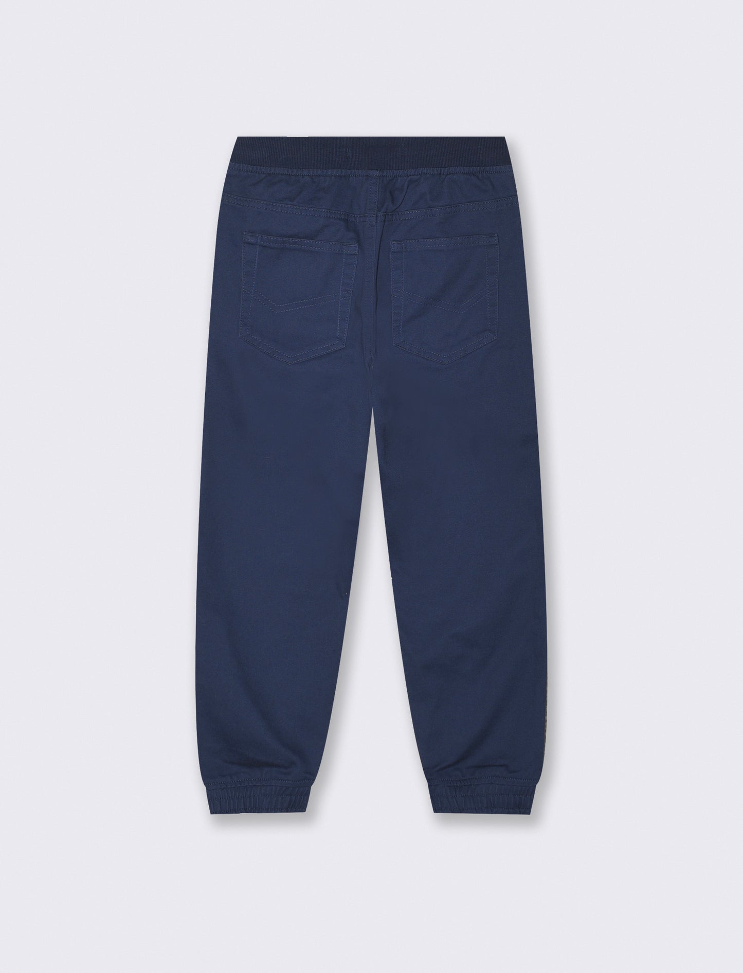 Cotton Jogger Pants with Drawstring - Blue