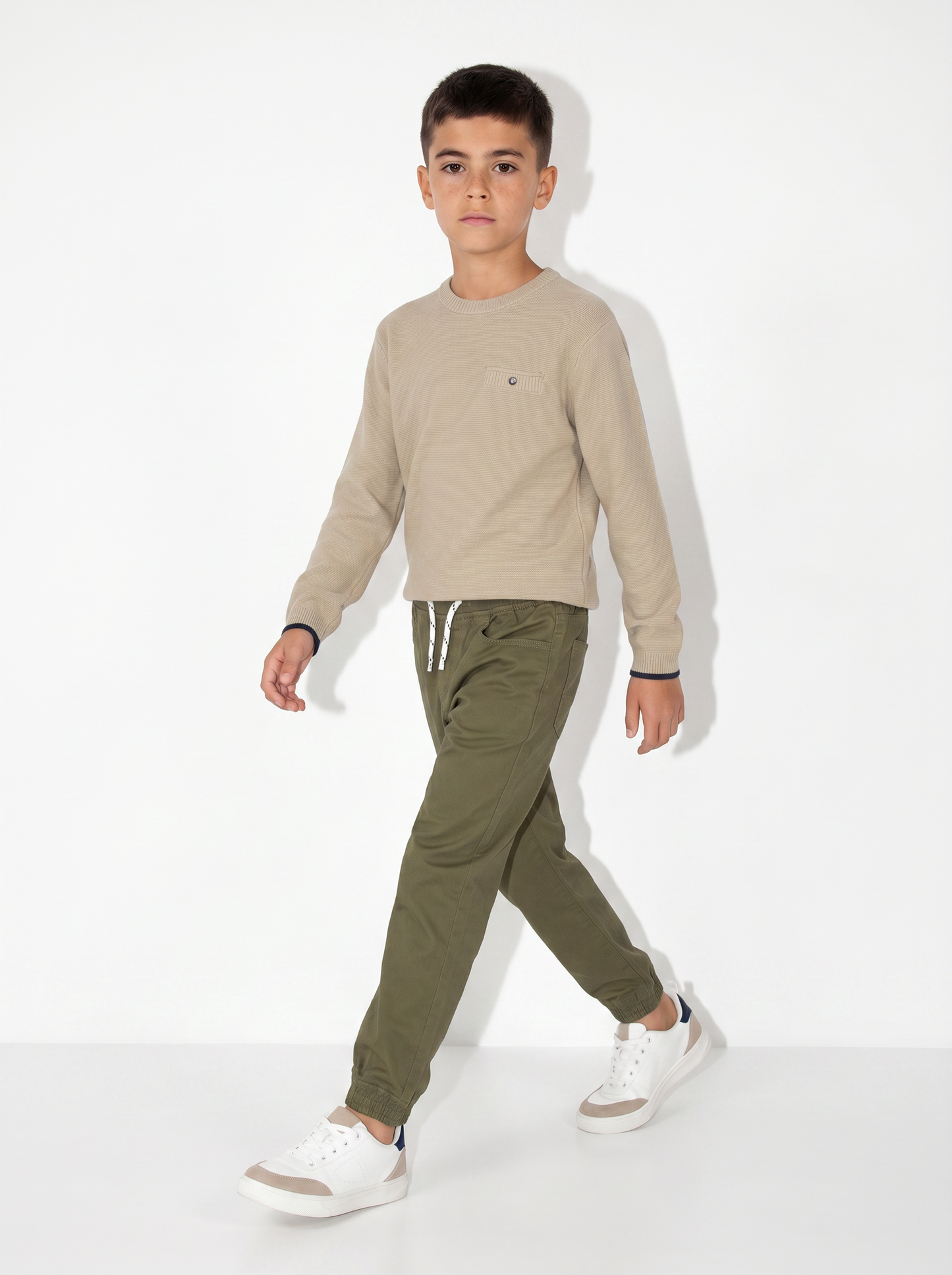 Pantaloni Jogger in Cotone con Coulisse - Verde salvia