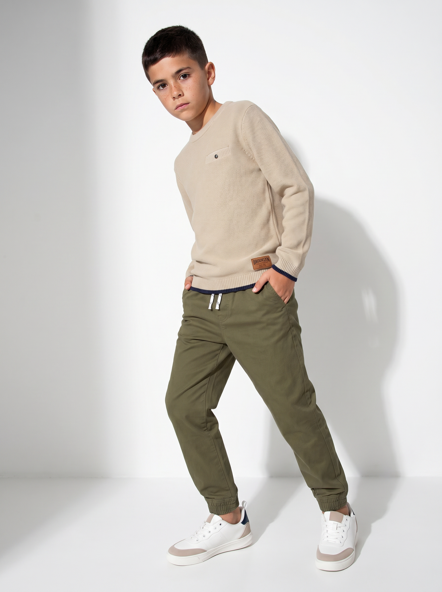 Pantaloni Jogger in Cotone con Coulisse - Verde salvia