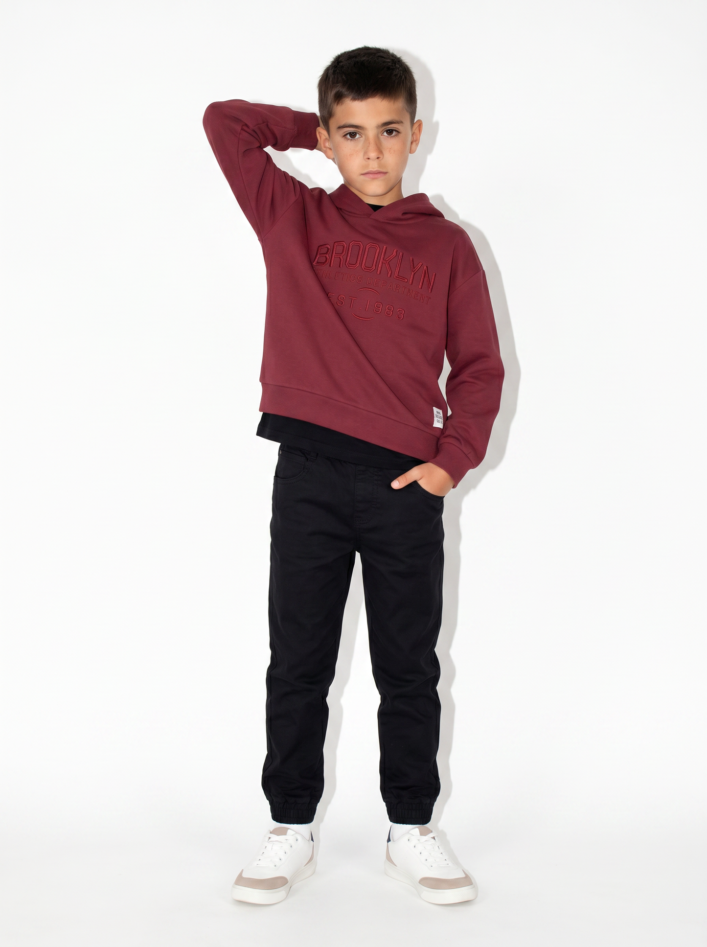 Cotton Jogger Pants with Drawstring - Black