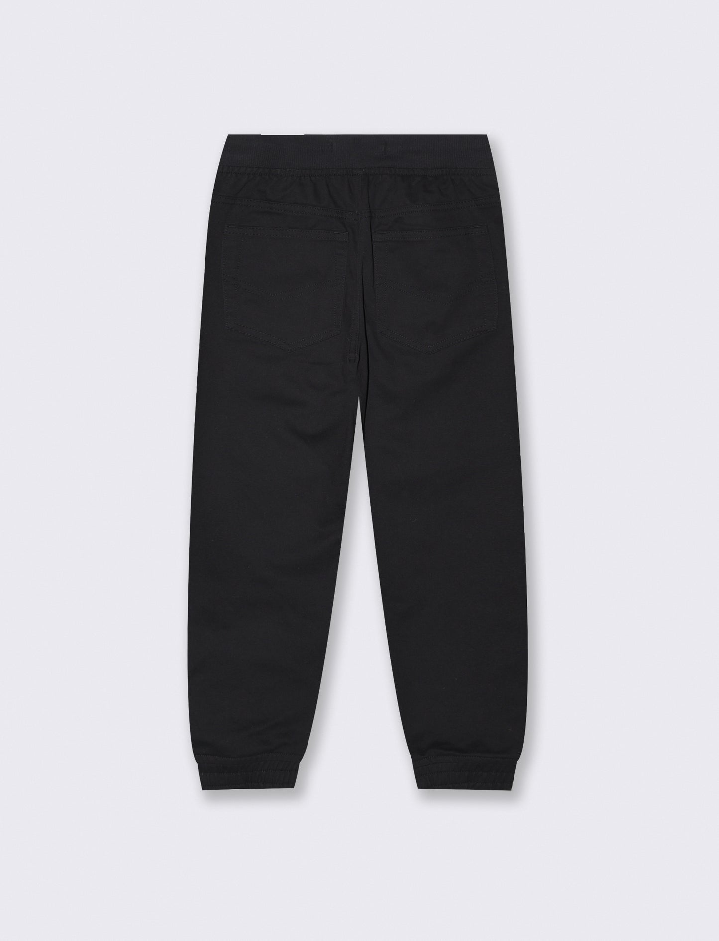 Cotton Jogger Pants with Drawstring - Black