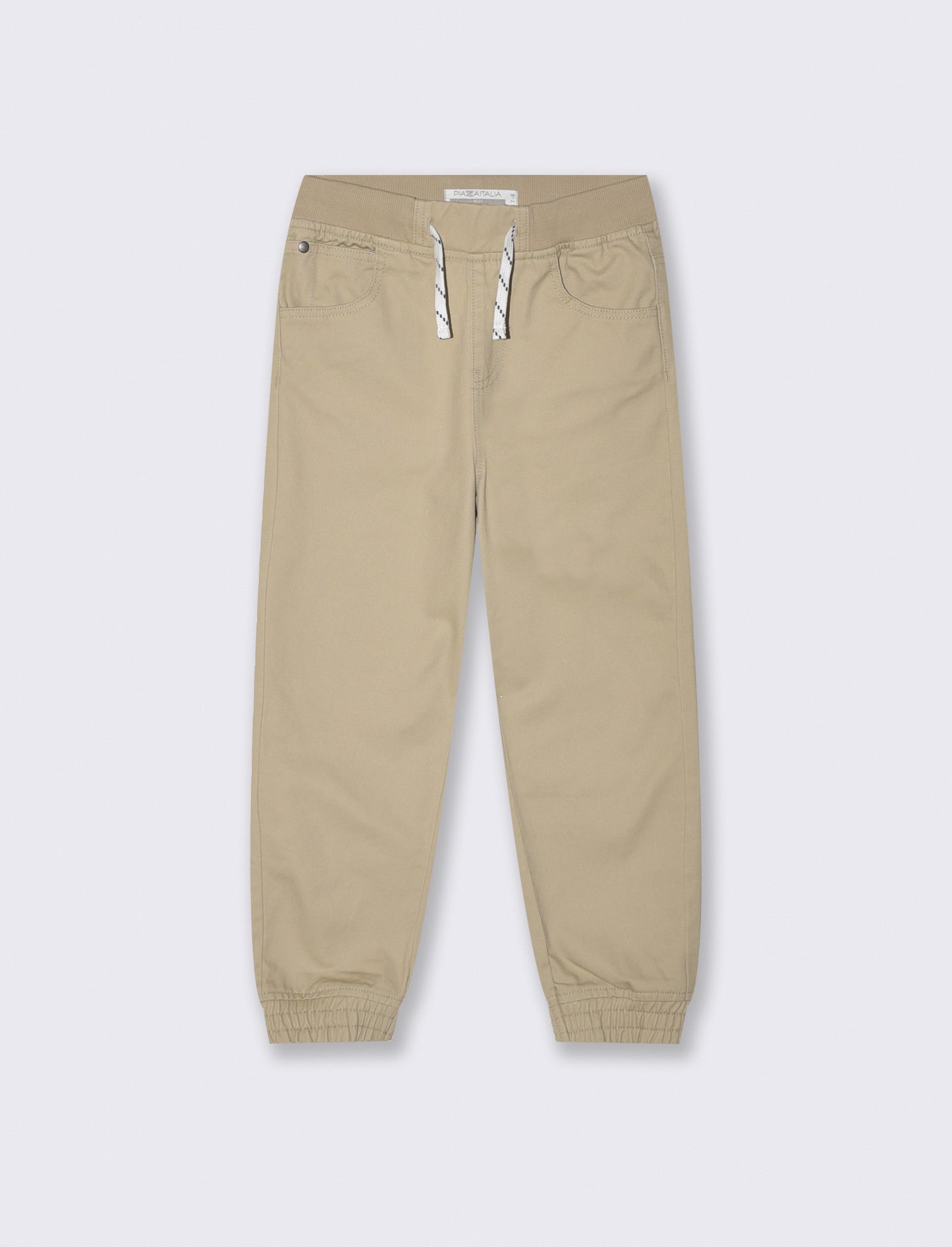 Pantaloni Jogger in Cotone con Coulisse - Beige
