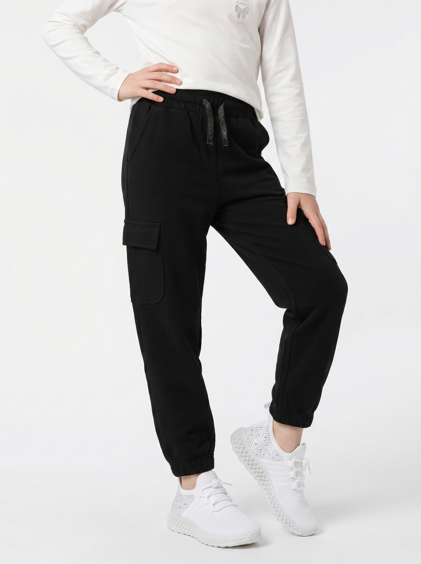 Girls' Fleece Jogger Pants - Black