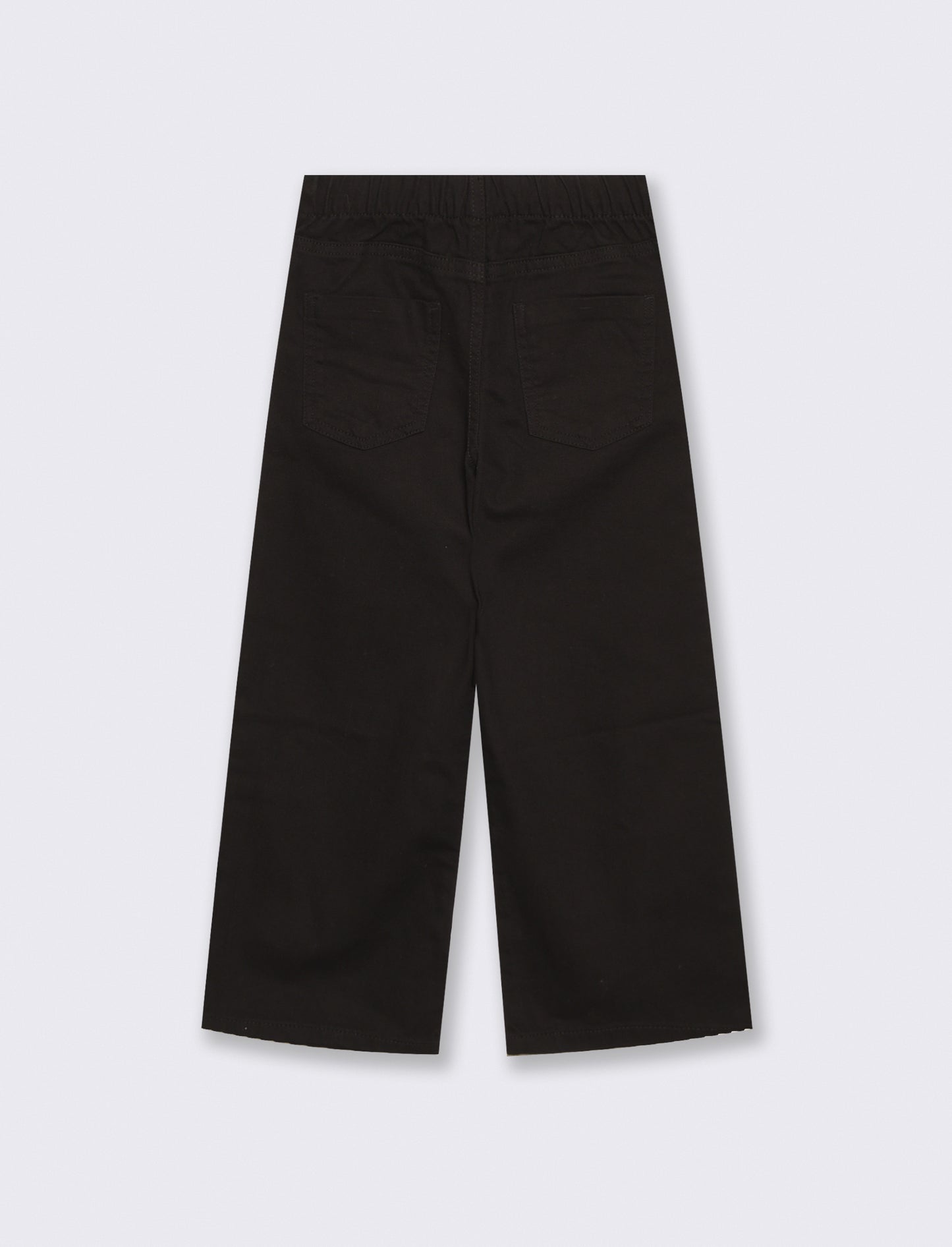Wide-leg cotton drill trousers - Black