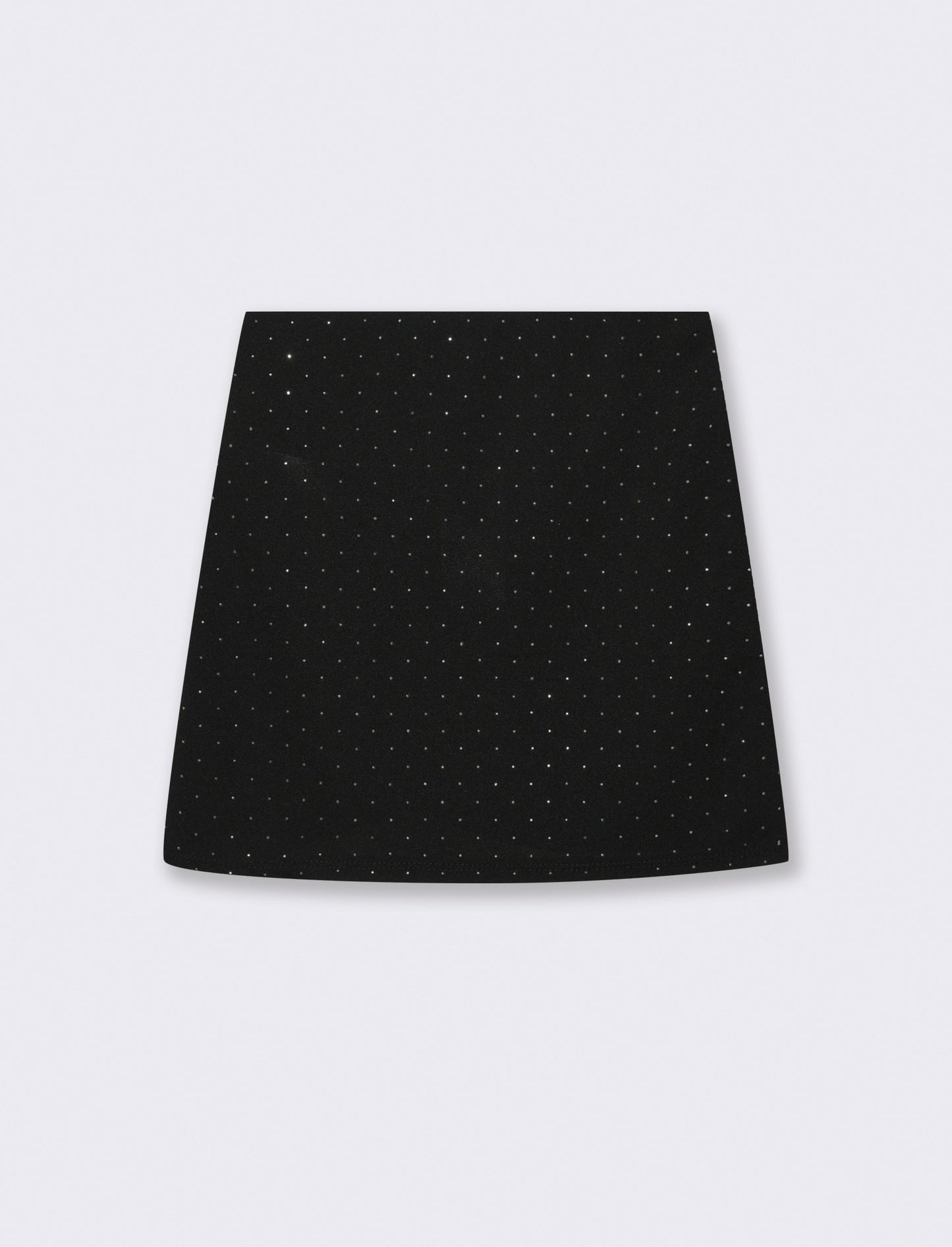 Gonna con pieghe e strass - Nero