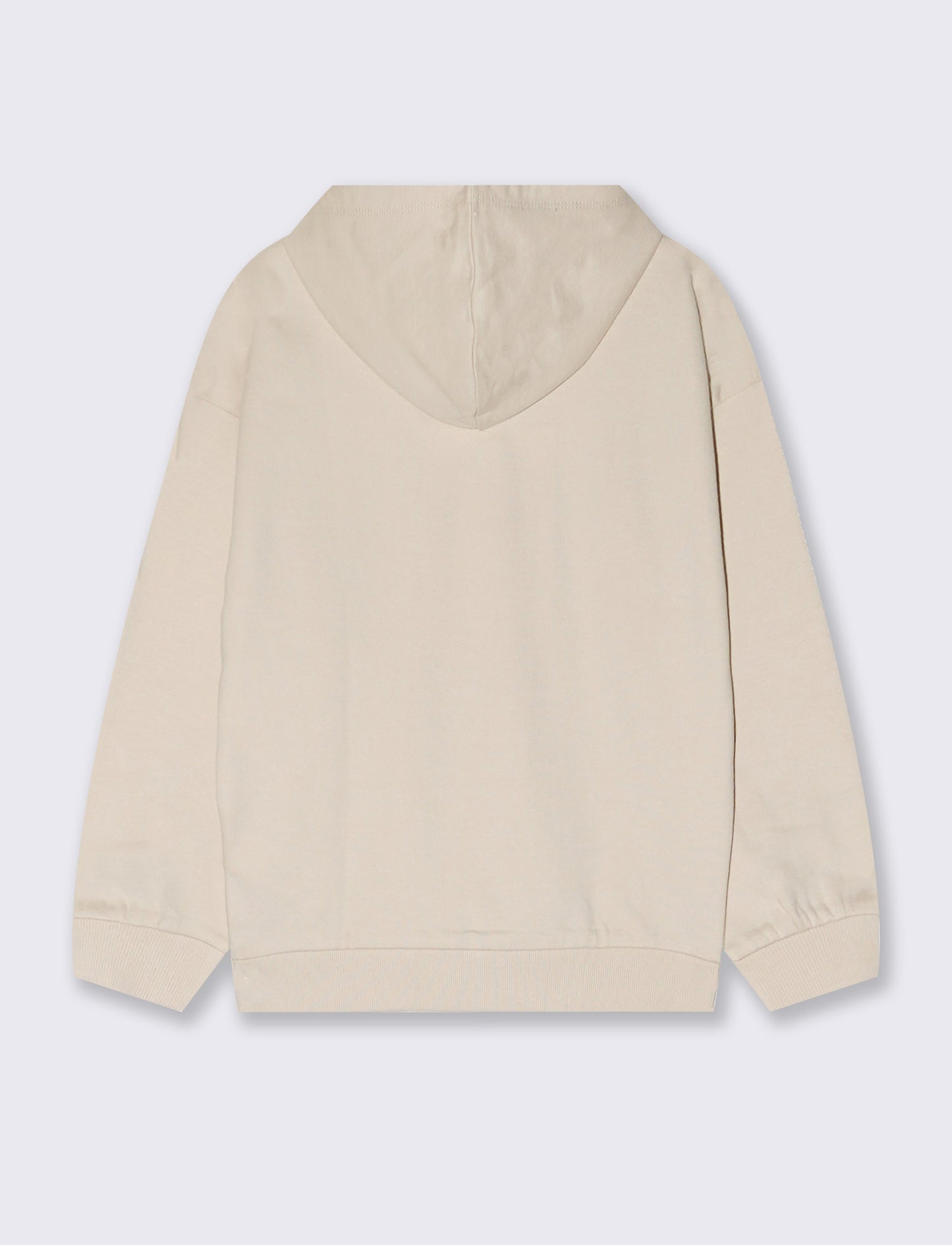 Cotton hoodie with print - Beige