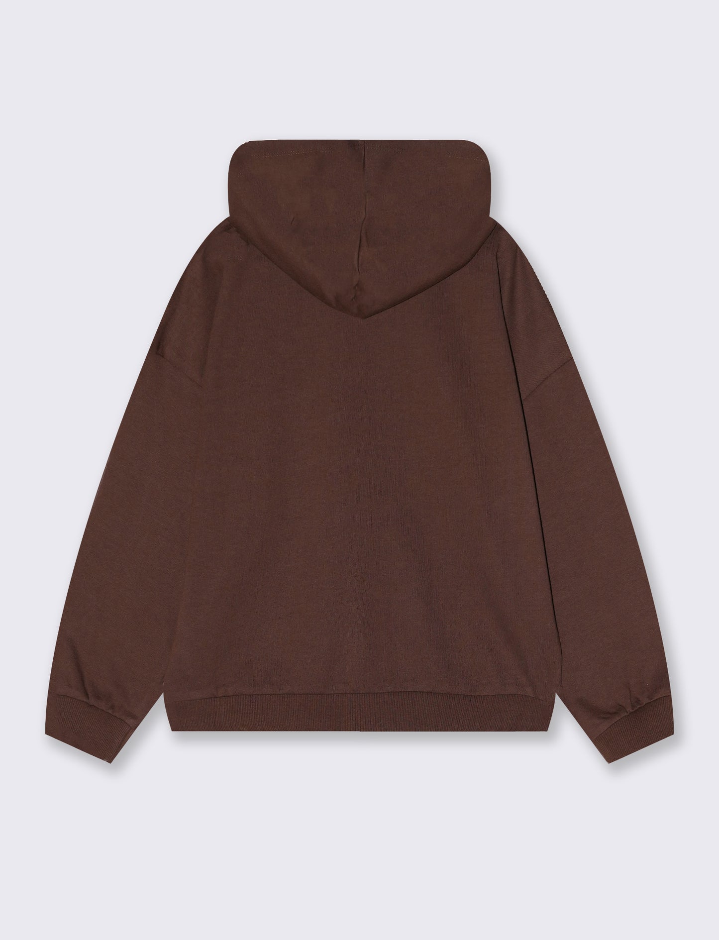 Felpa in cotone con cappuccio e stampa - Marrone cioccolato