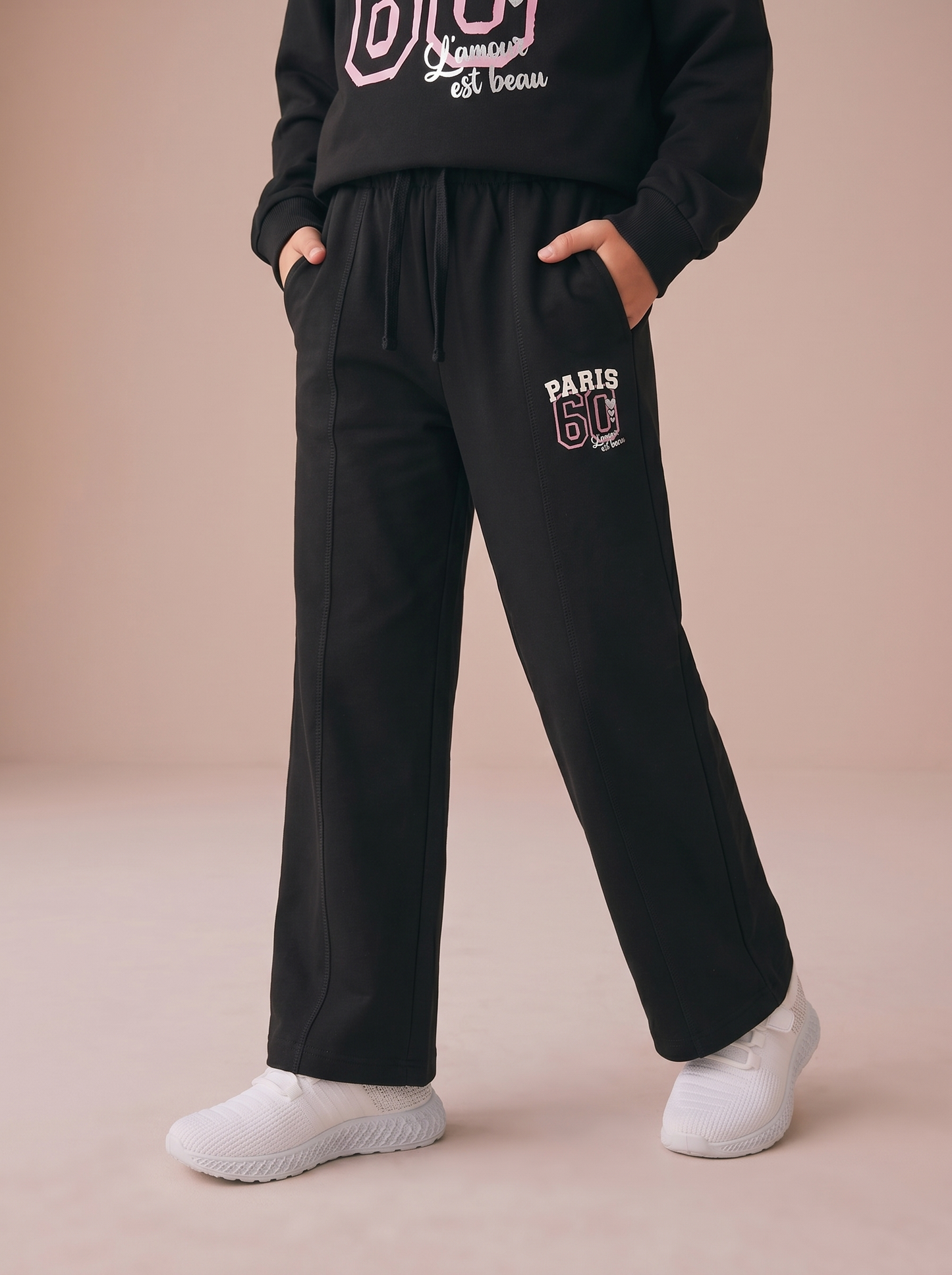 Pantafitness Jogger in Cotone per Bambina - Nero