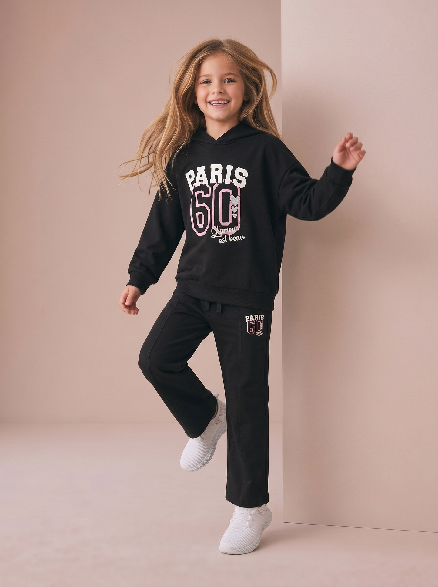 Pantafitness Jogger in Cotone per Bambina - Nero