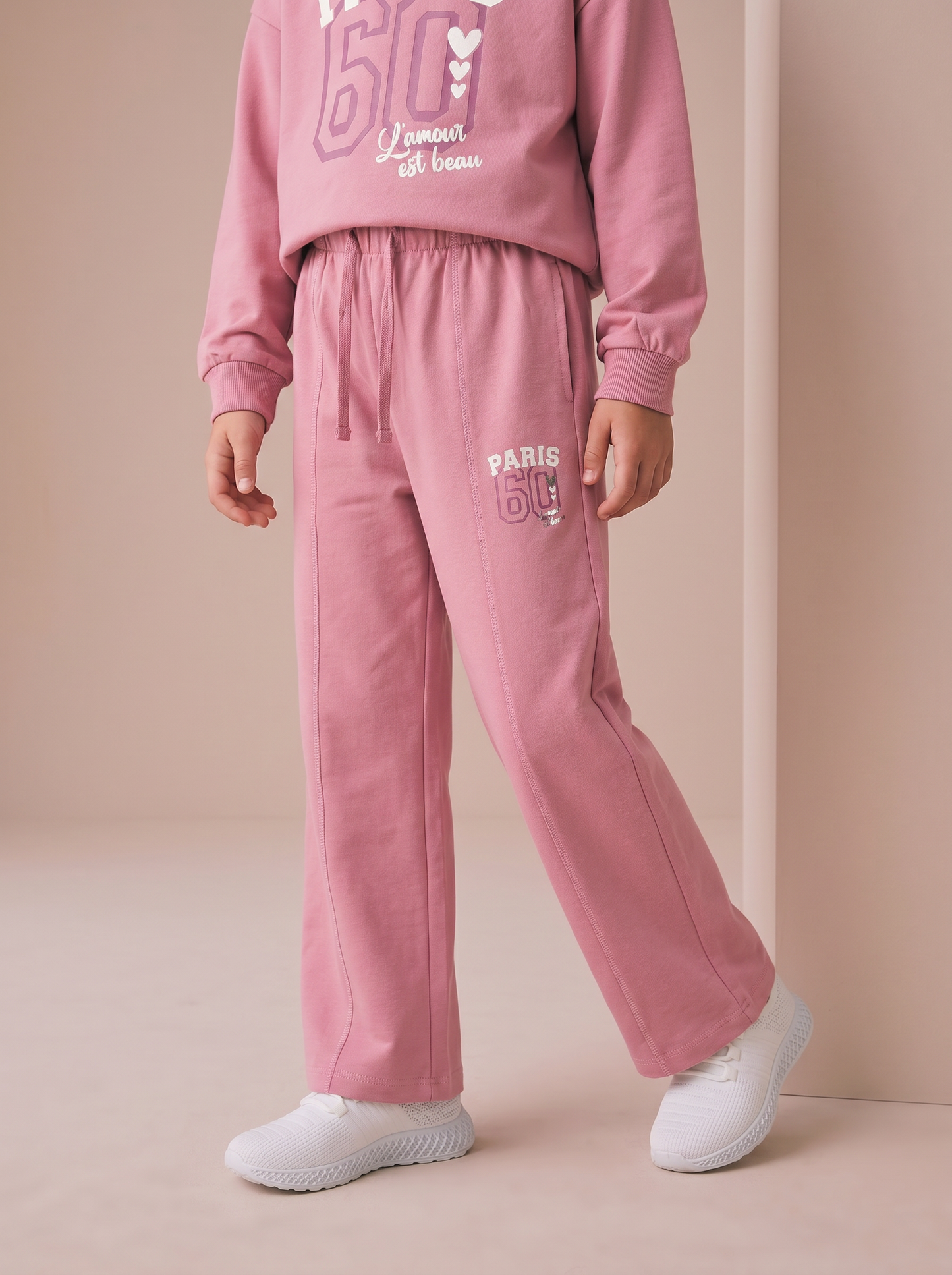 Cotton Jogger Pants for Girls - Pink