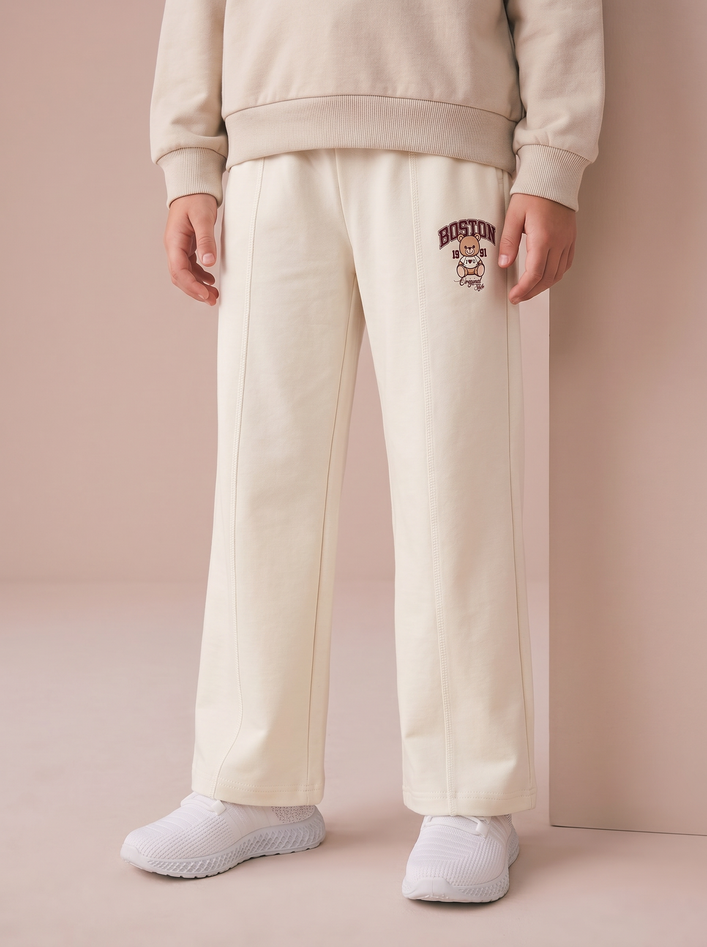 Pantafitness Jogger in Cotone per Bambina - Beige
