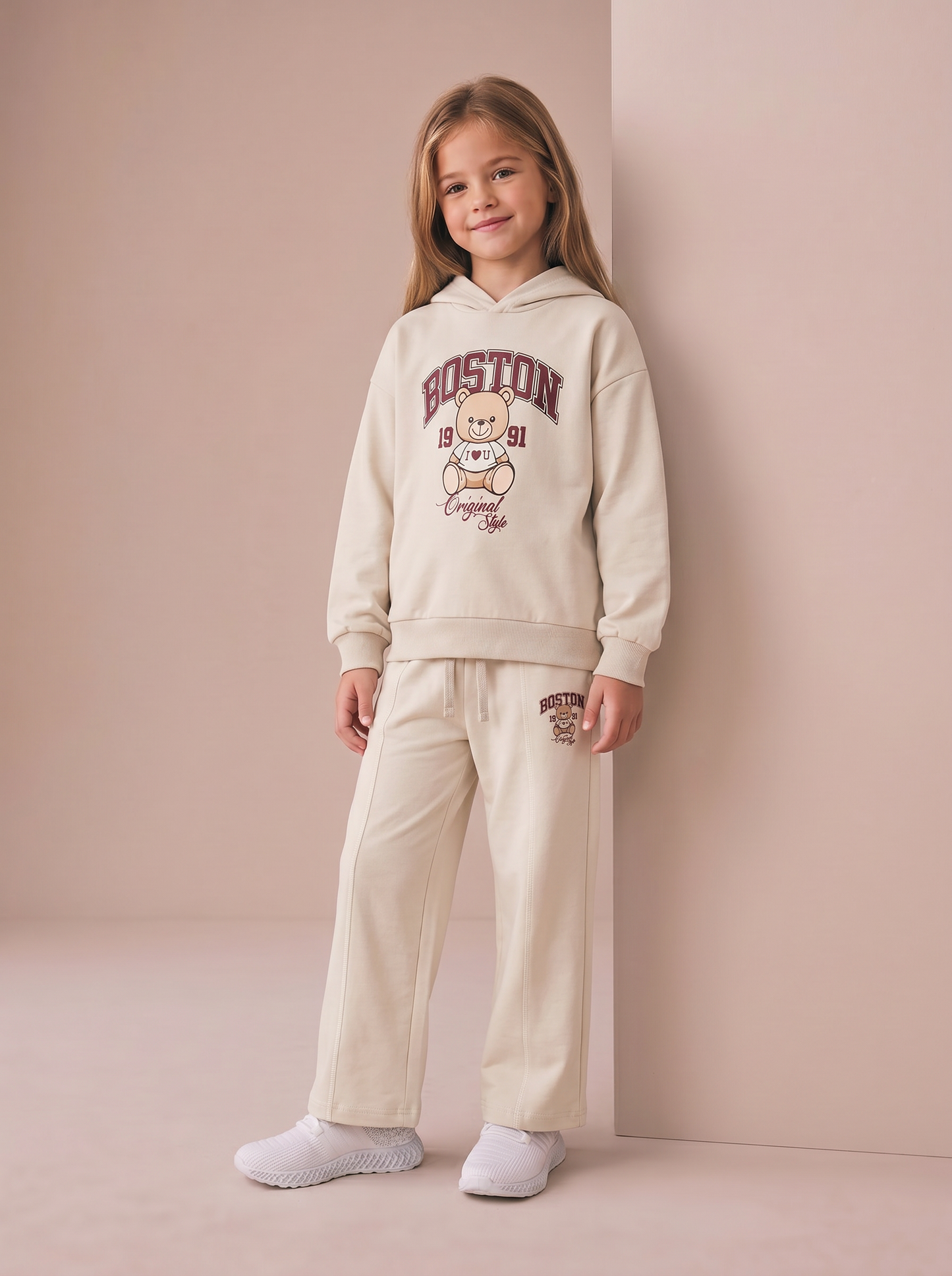 Pantafitness Jogger in Cotone per Bambina - Beige