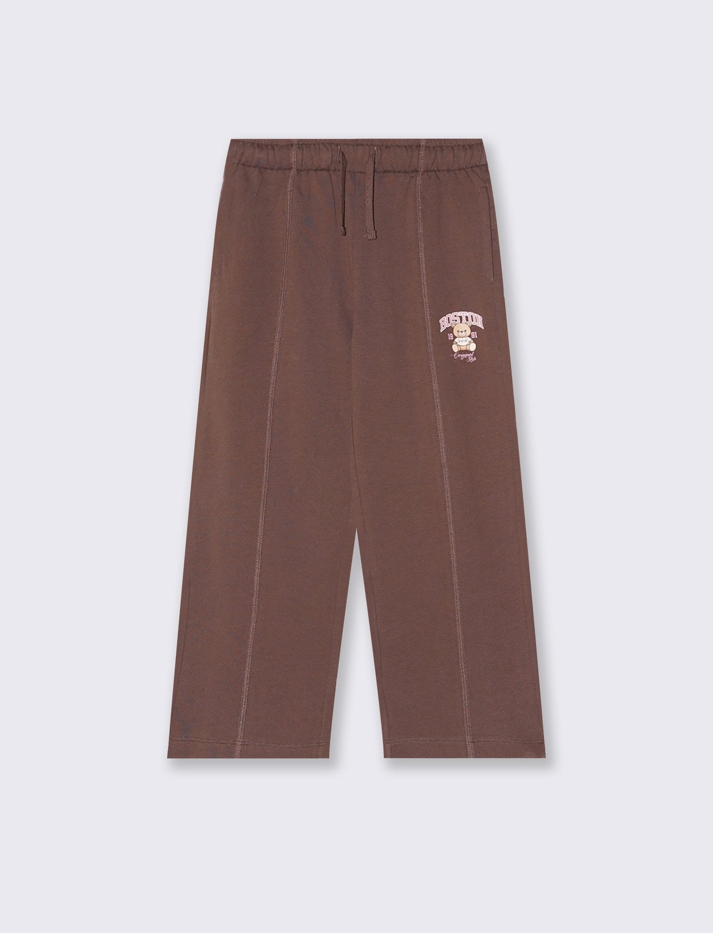 Pantafitness Jogger in Cotone per Bambina - Marrone cioccolato