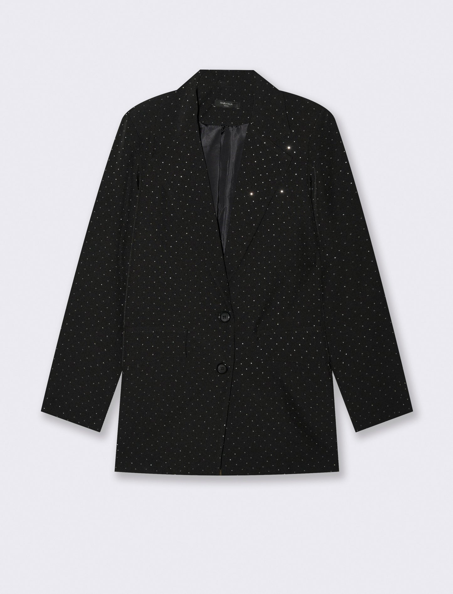 Giacca over con strass - Nero