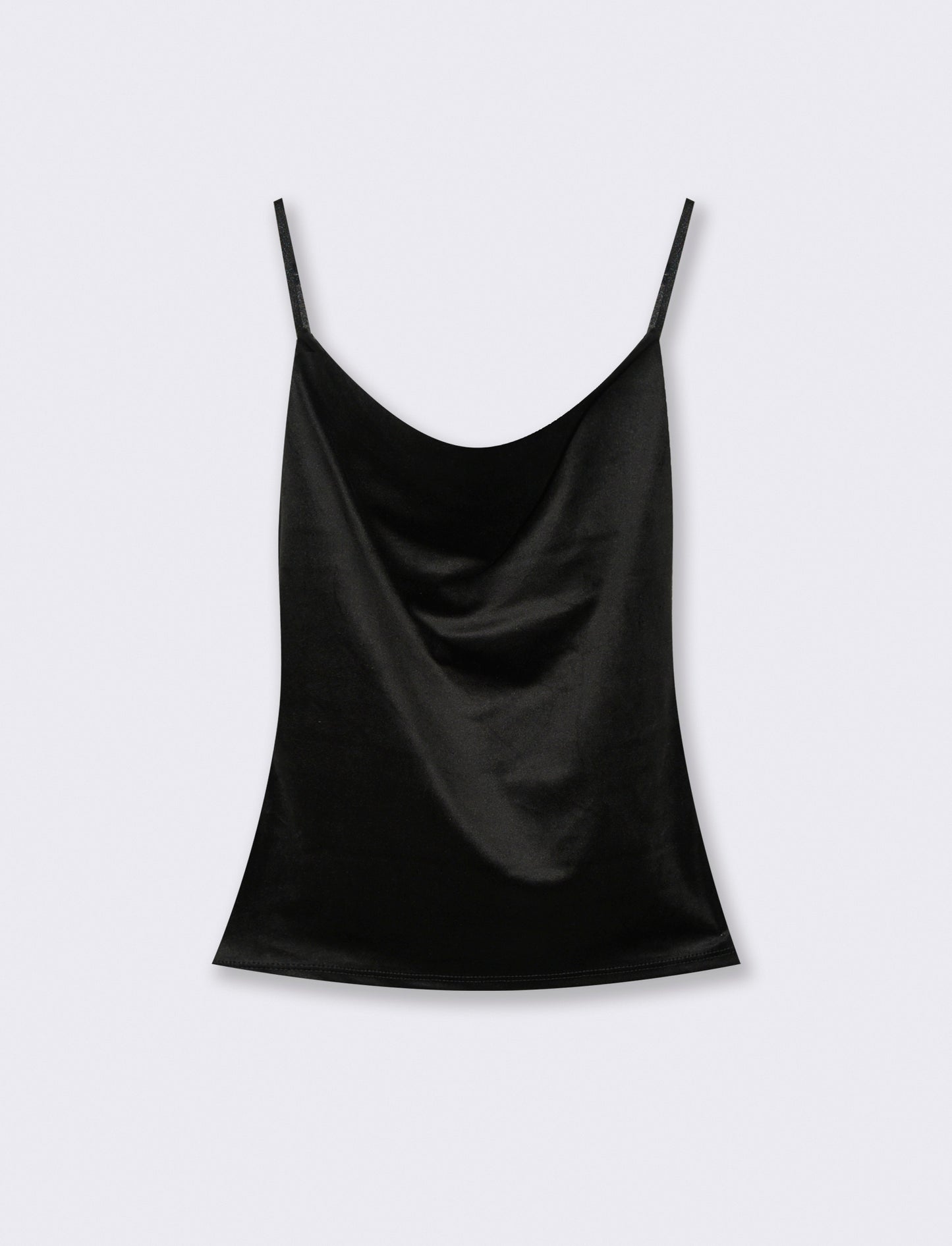 Top con bretelle in ciniglia - Nero