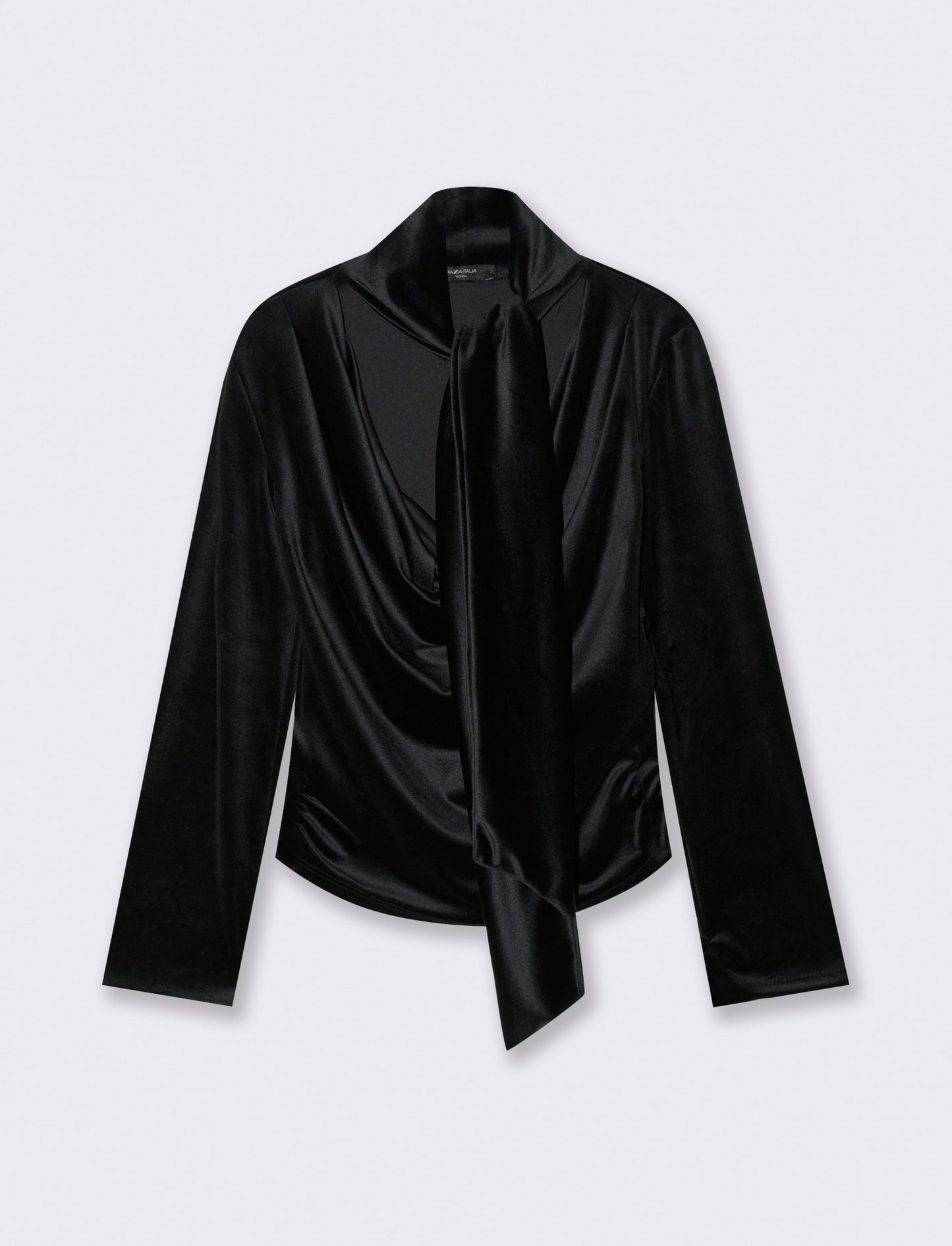 Tshirt manica lunga in ciniglia - Nero