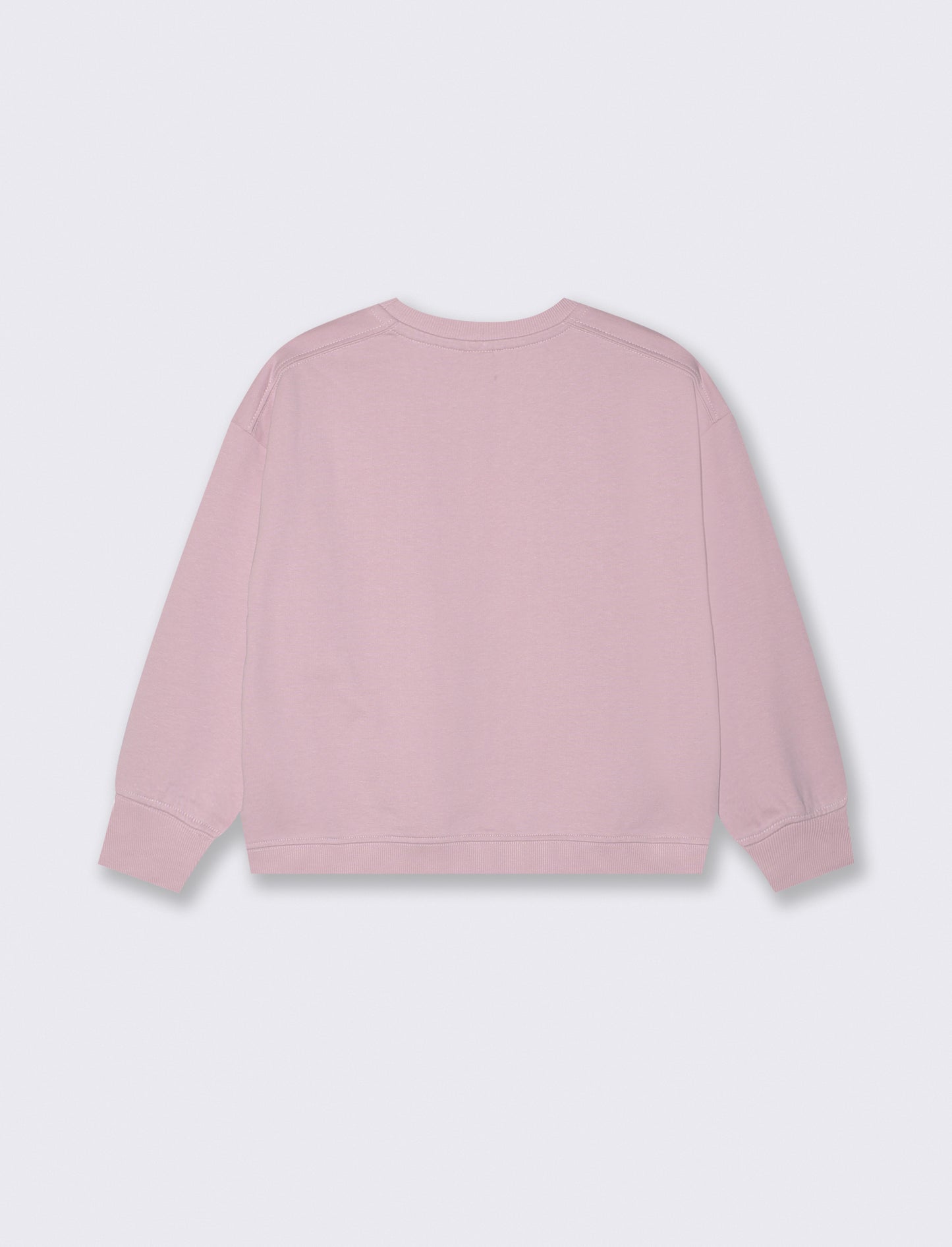 Felpa girocollo manica lunga con stampa - Rosa polvere