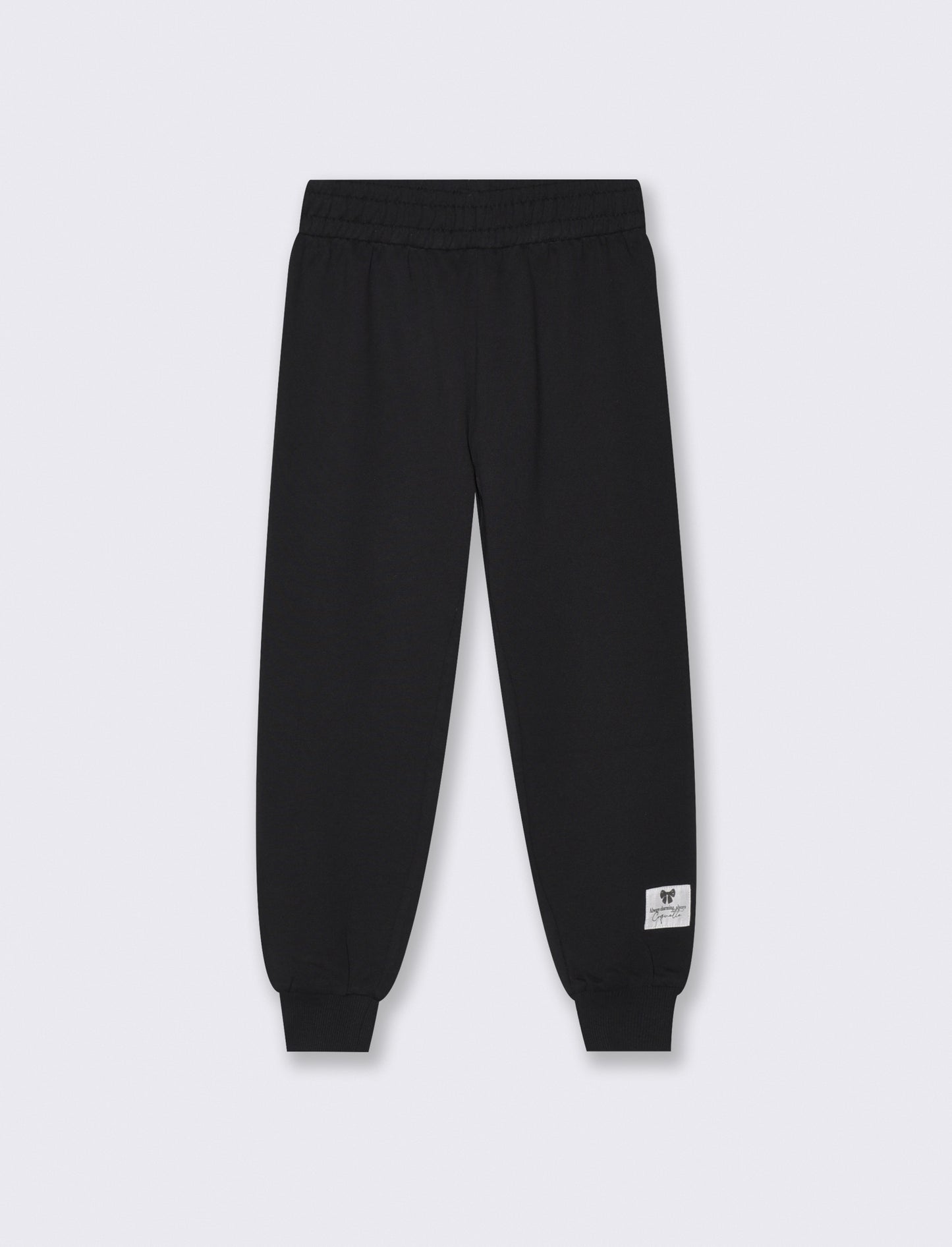 Cotton sweatshirt joggers with elastic waistband - Black