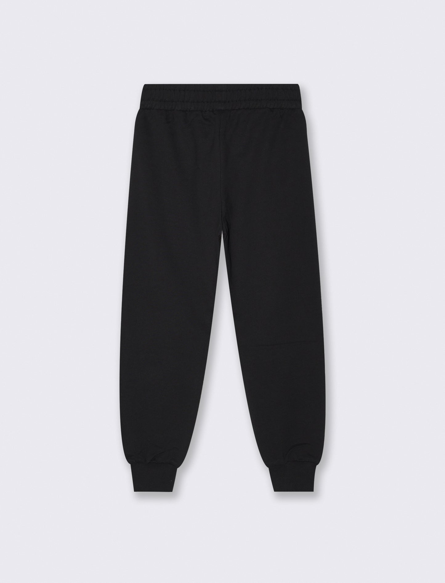 Cotton sweatshirt joggers with elastic waistband - Black
