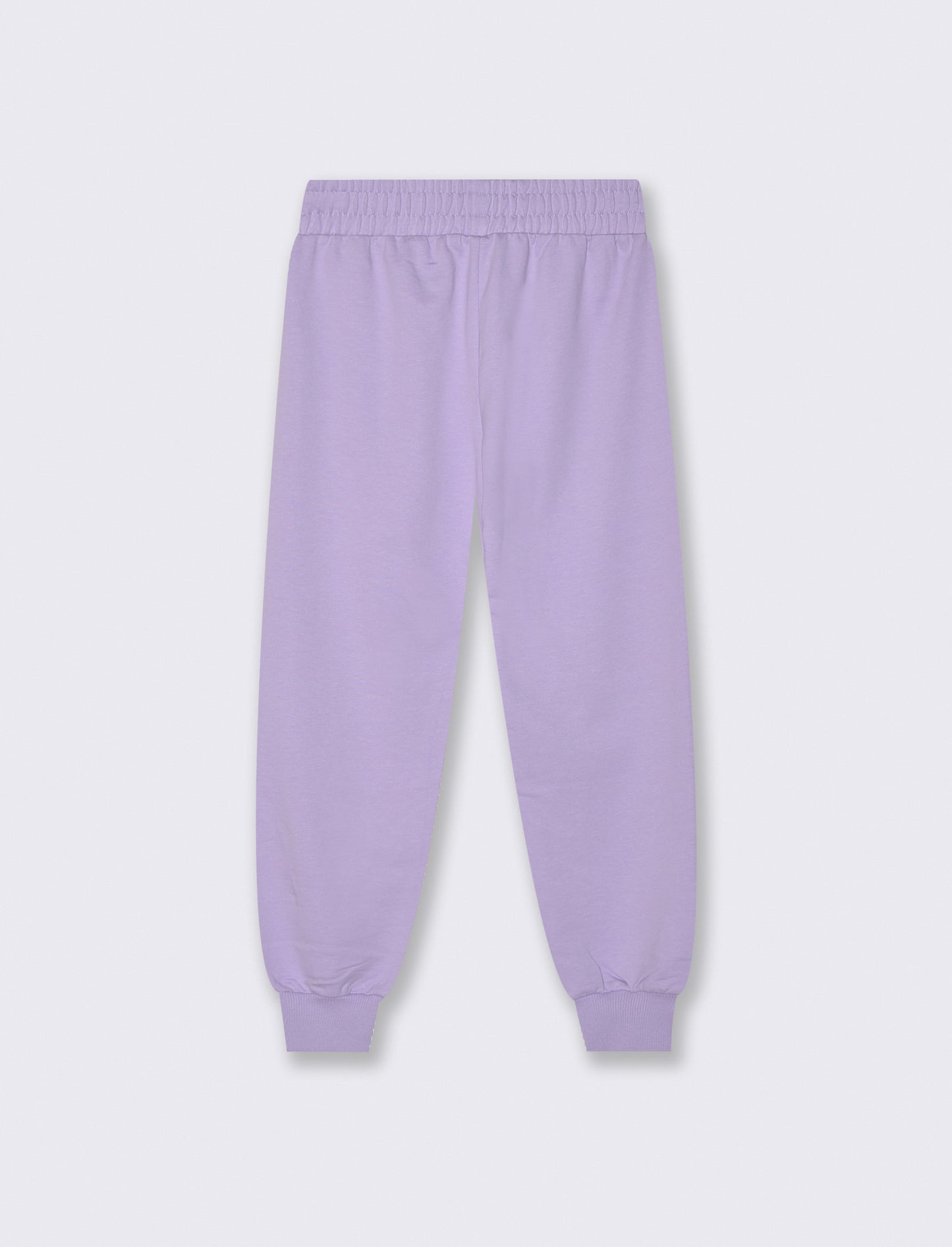 Jogger in felpa di cotone con elastico - Lilla