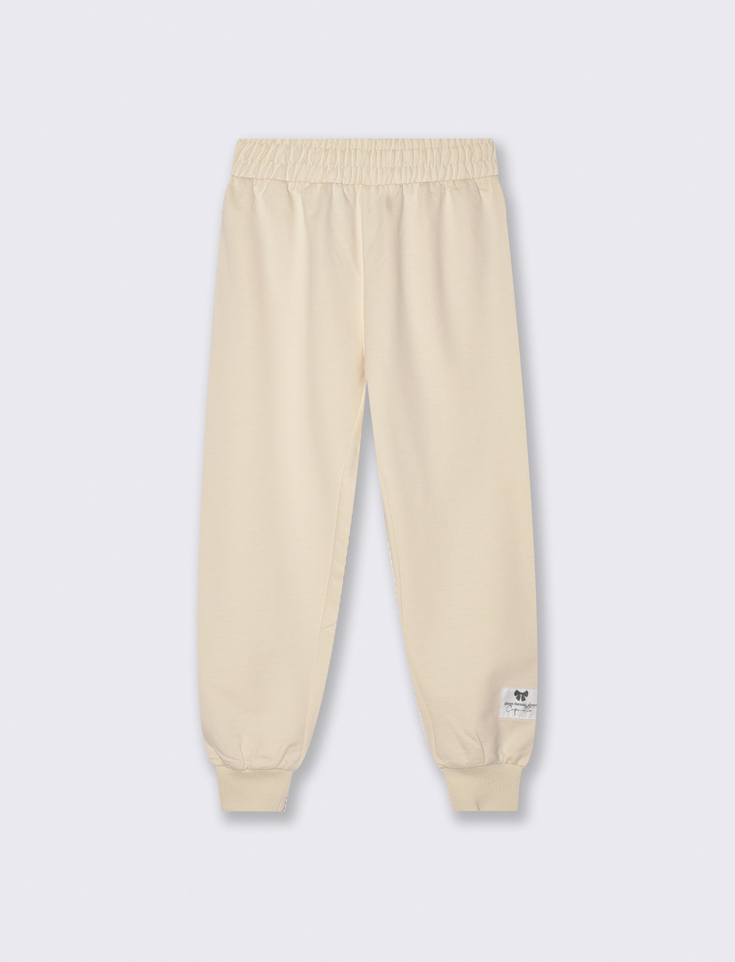 Cotton sweatshirt joggers with elastic waistband - Beige