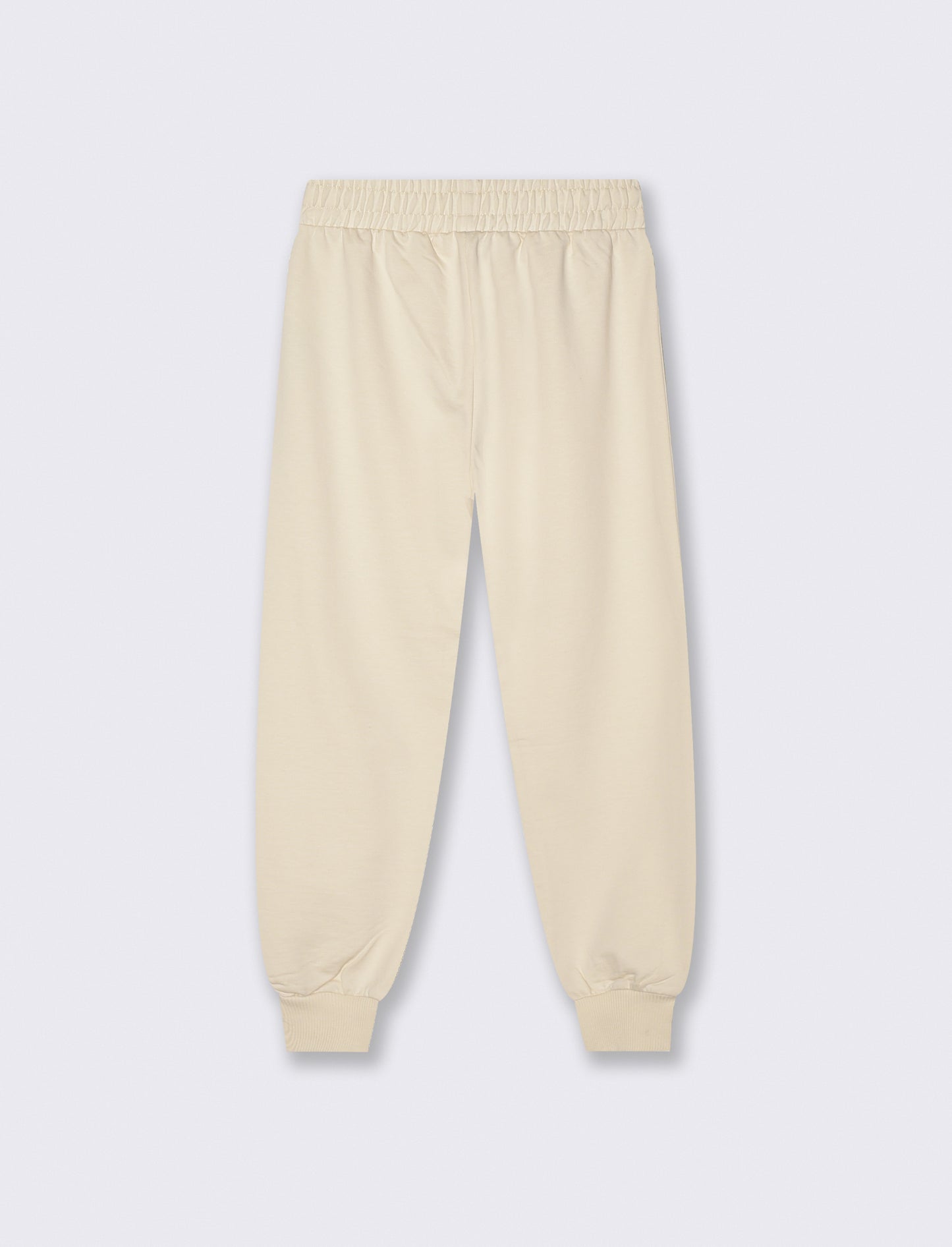 Cotton sweatshirt joggers with elastic waistband - Beige