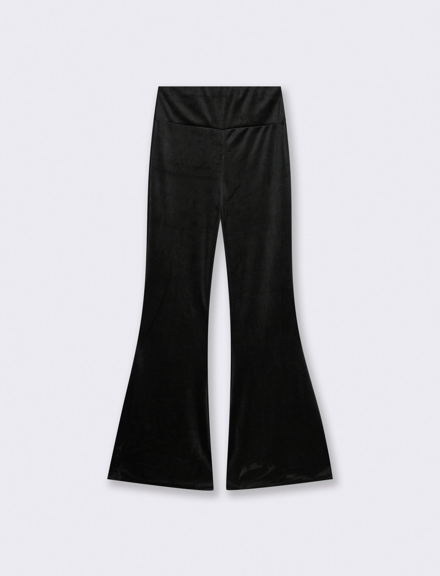Pantalone zampa in ciniglia - Nero