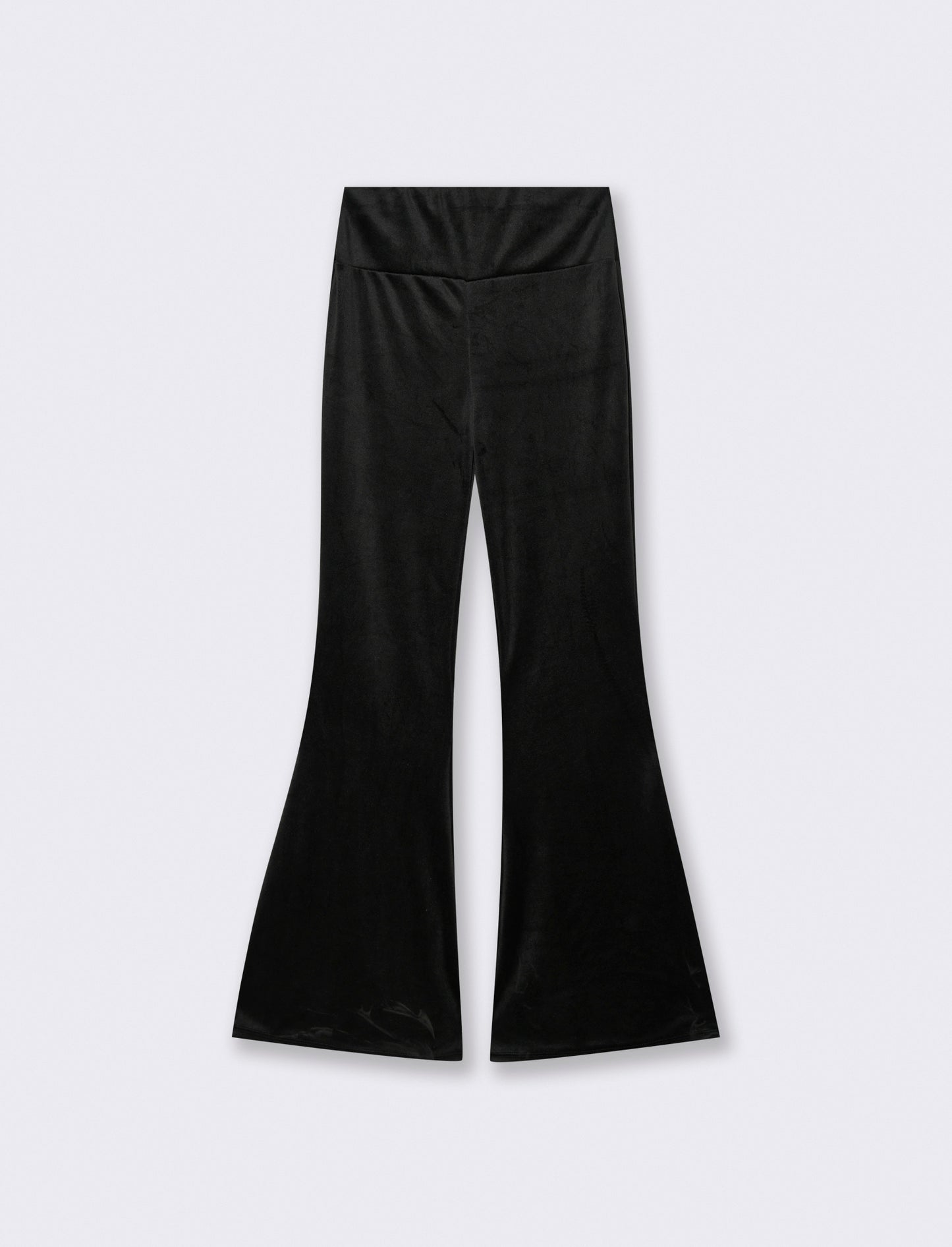 Pantalone zampa in ciniglia - Nero