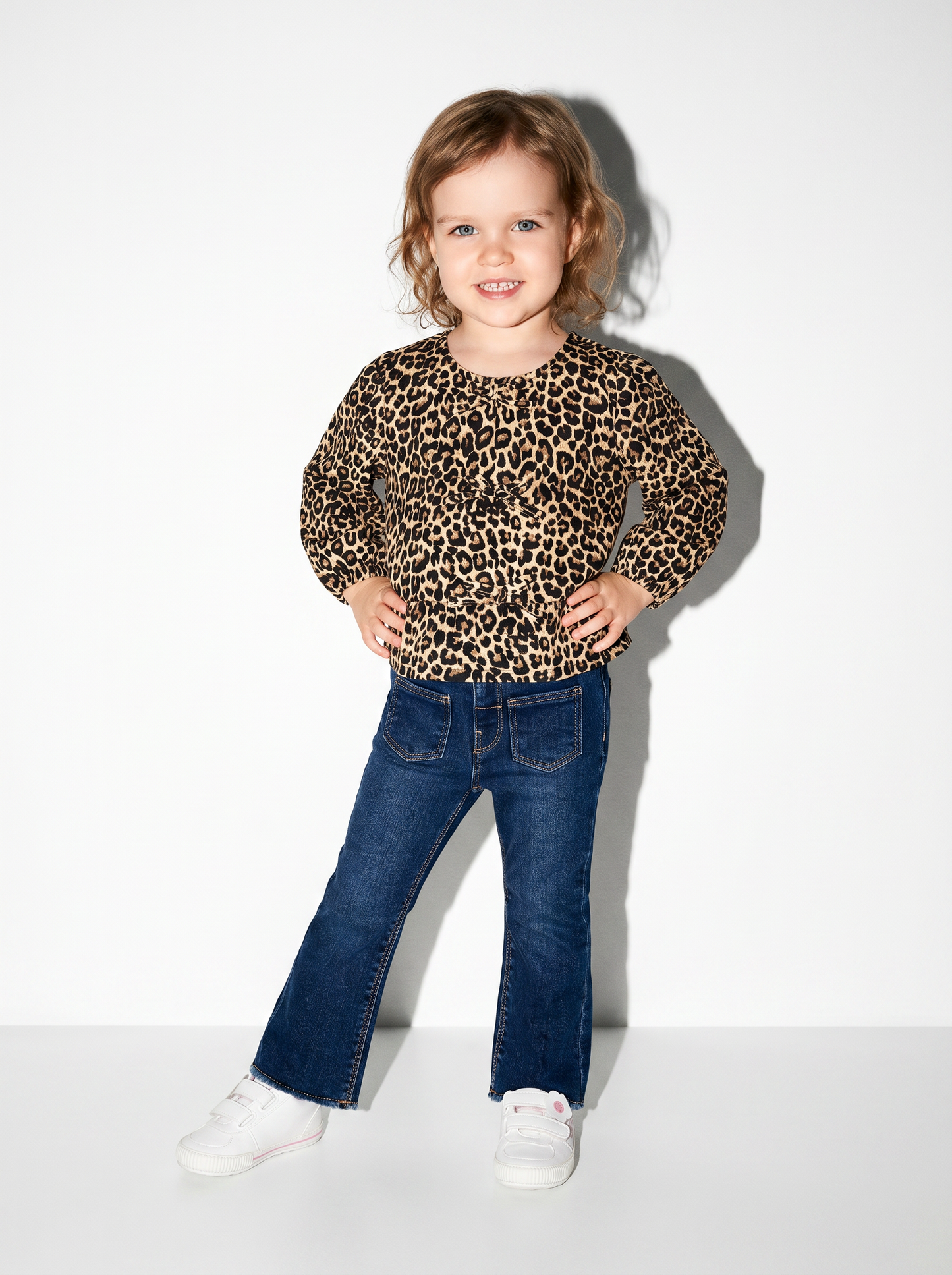 Camicia fantasia con fiocchi e volant - Leopardato