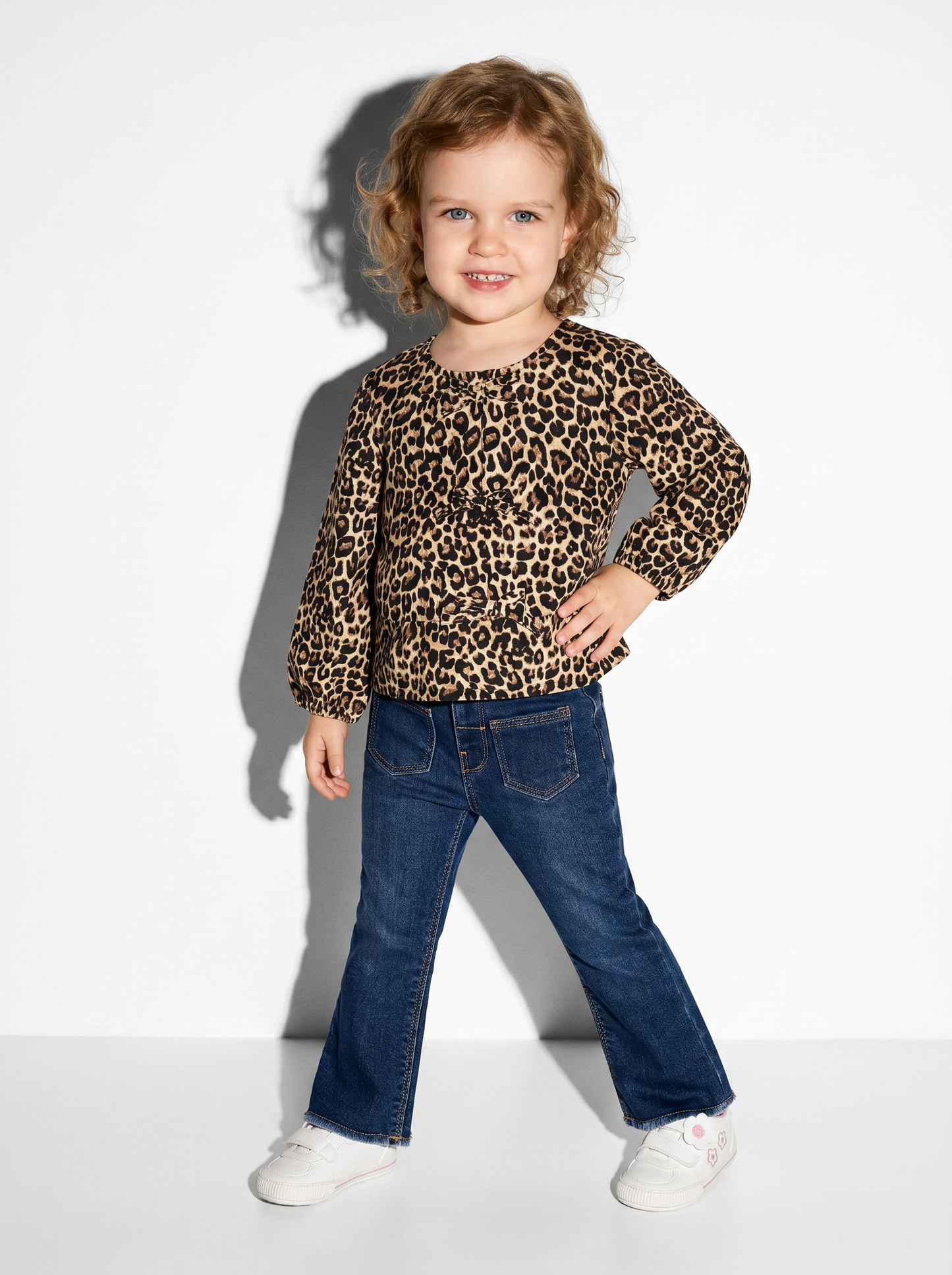 Camicia fantasia con fiocchi e volant - Leopardato