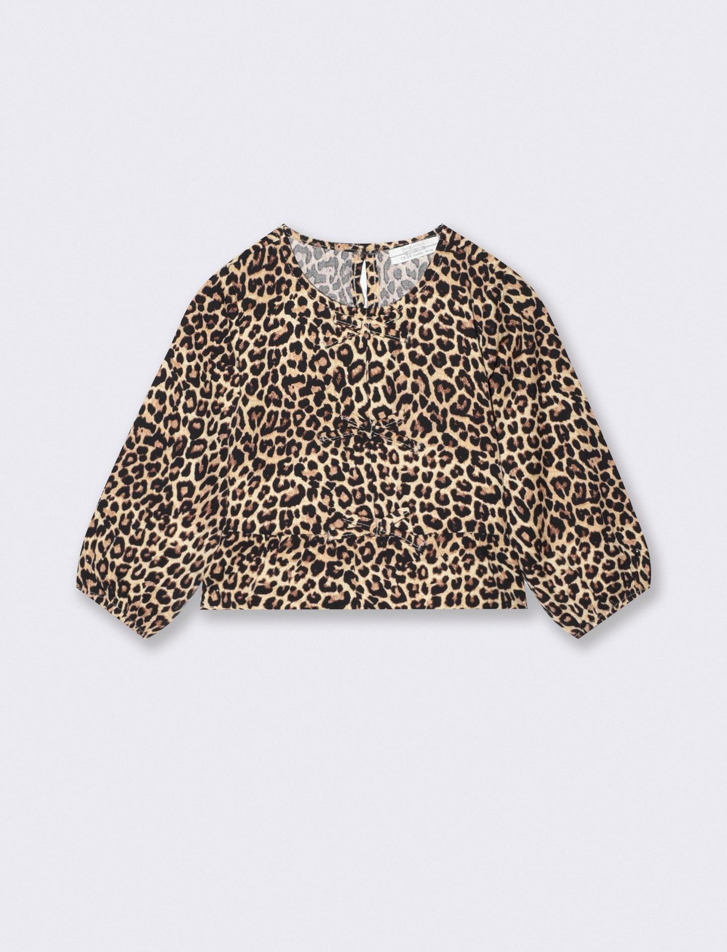 Camicia fantasia con fiocchi e volant - Leopardato
