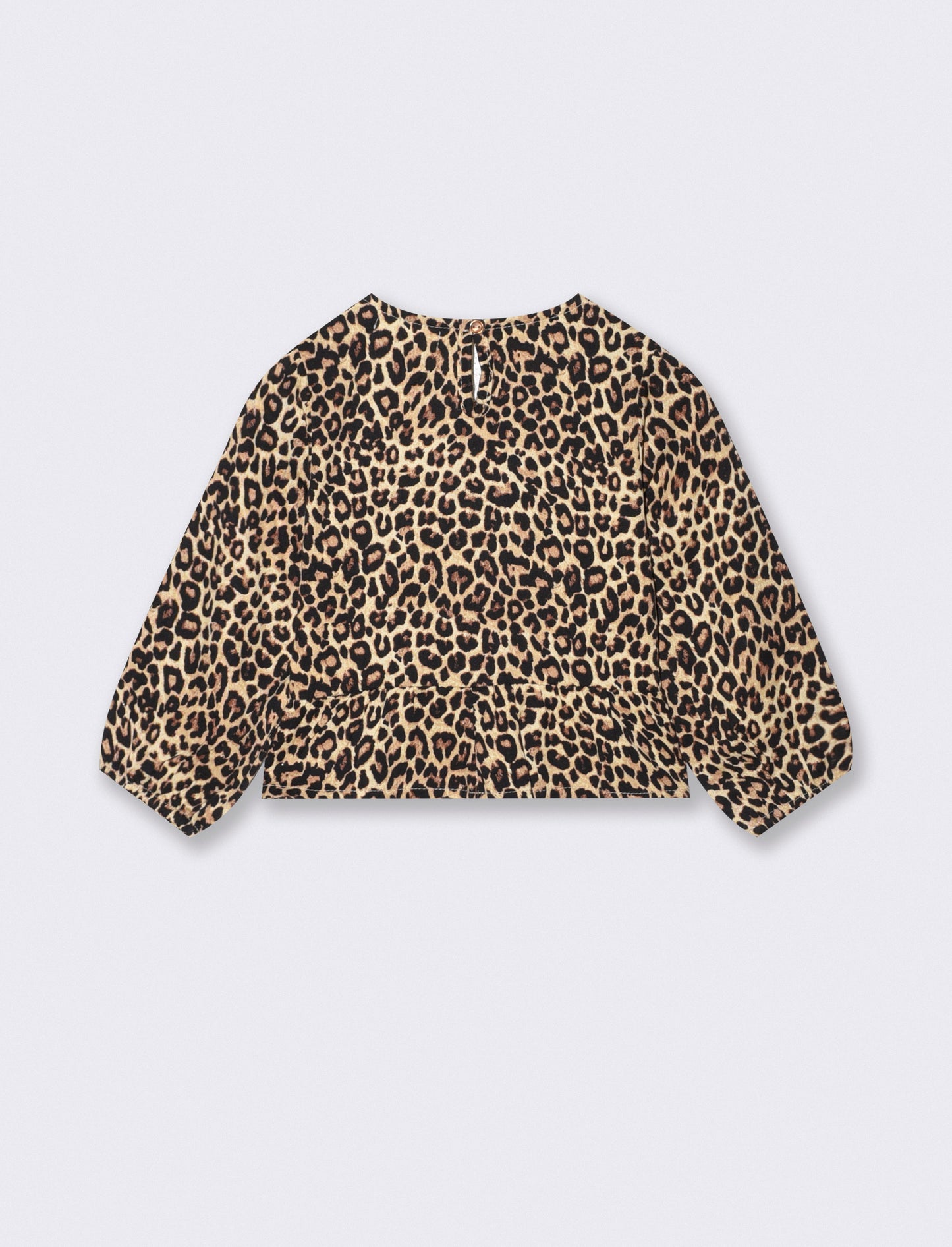 Camicia fantasia con fiocchi e volant - Leopardato