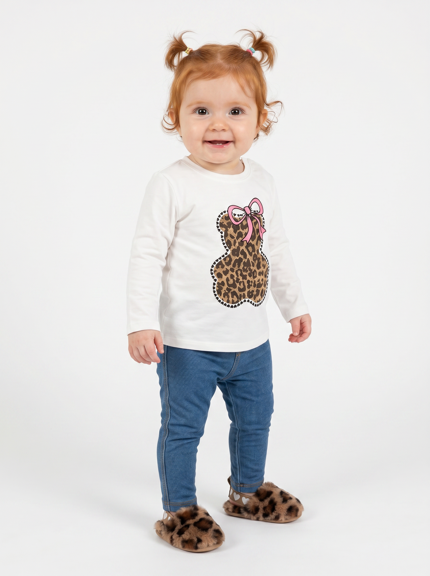 T-shirt manica lunga con stampa colorata - Bianco latte