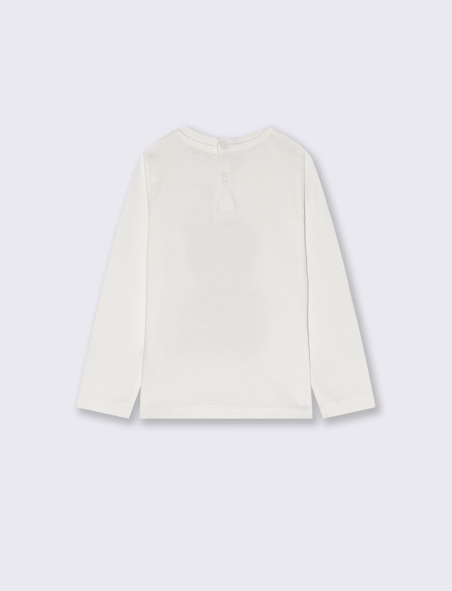 T-shirt manica lunga con stampa colorata - Bianco latte