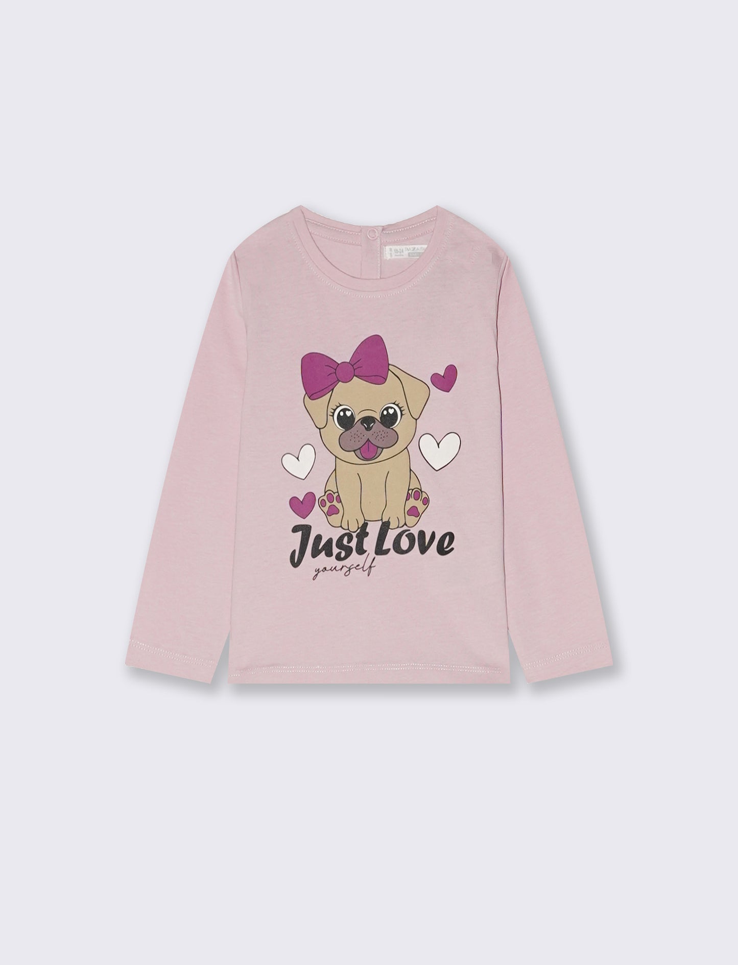 Long sleeve T-shirt with colorful print - Pink