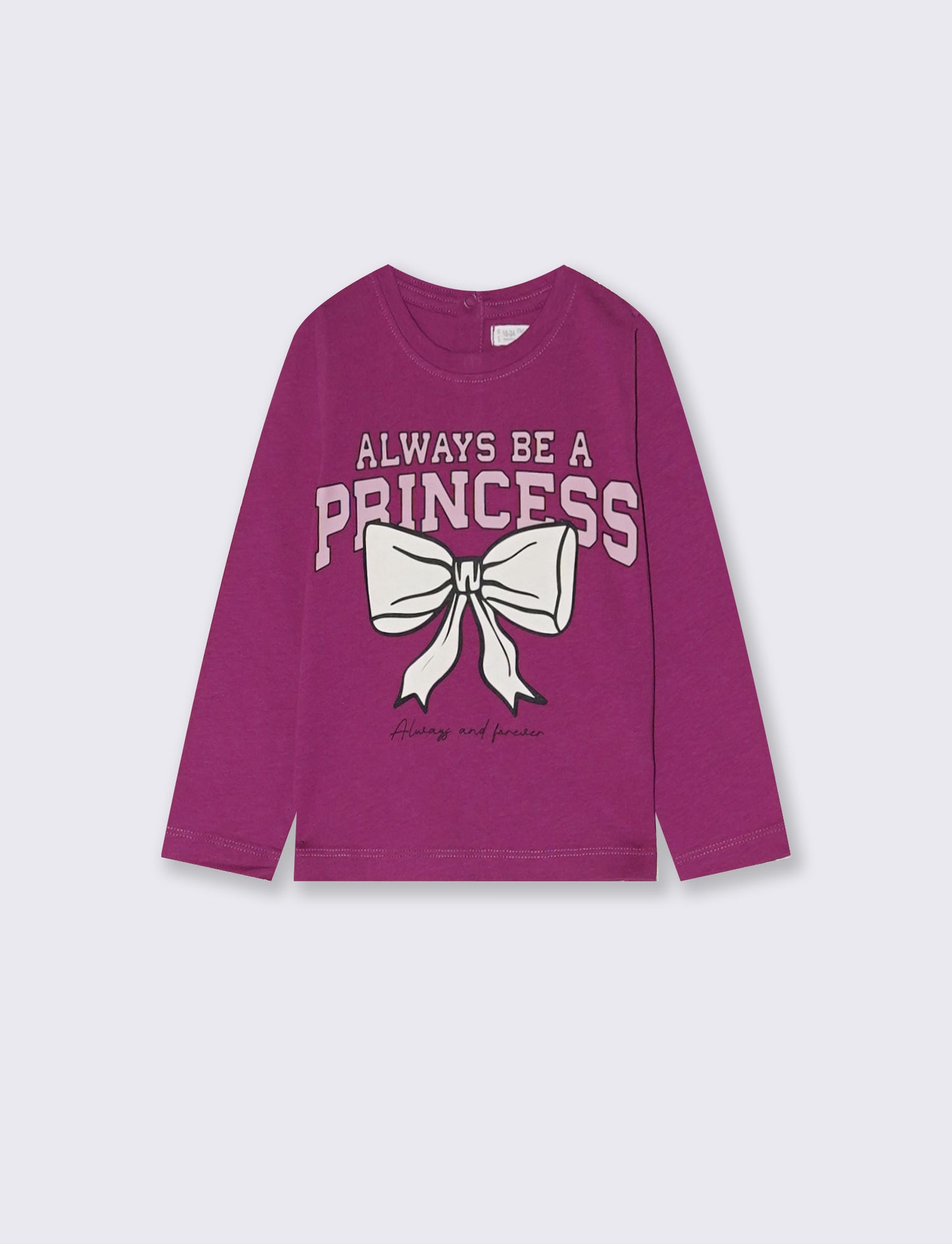 T-shirt manica lunga con stampa colorata - Fuxia azalea