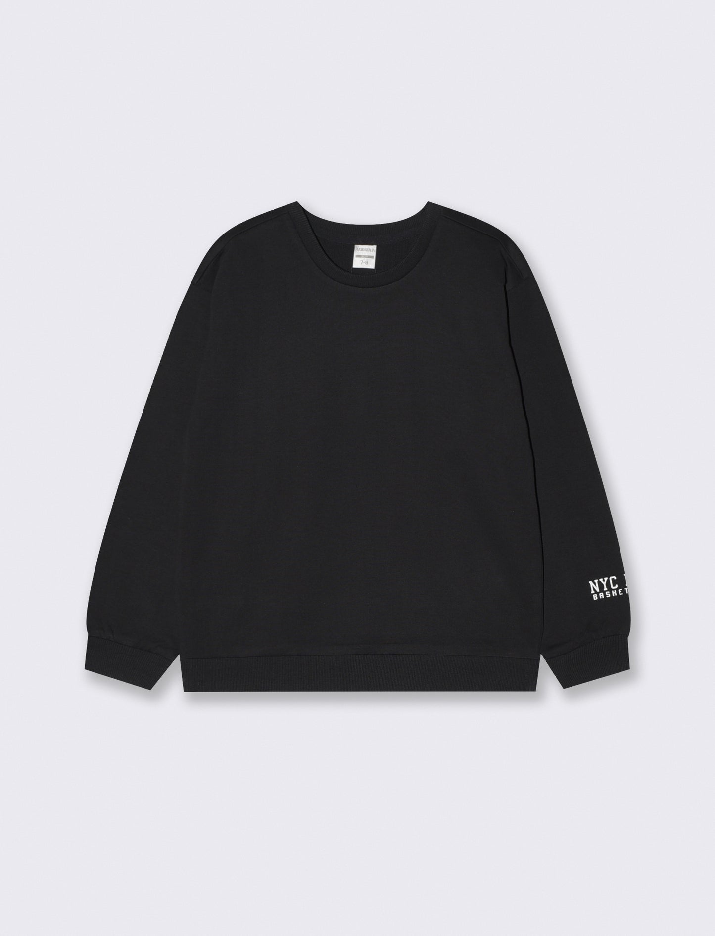 Cotton Crew Neck Sweatshirt for Leisure Time - Black