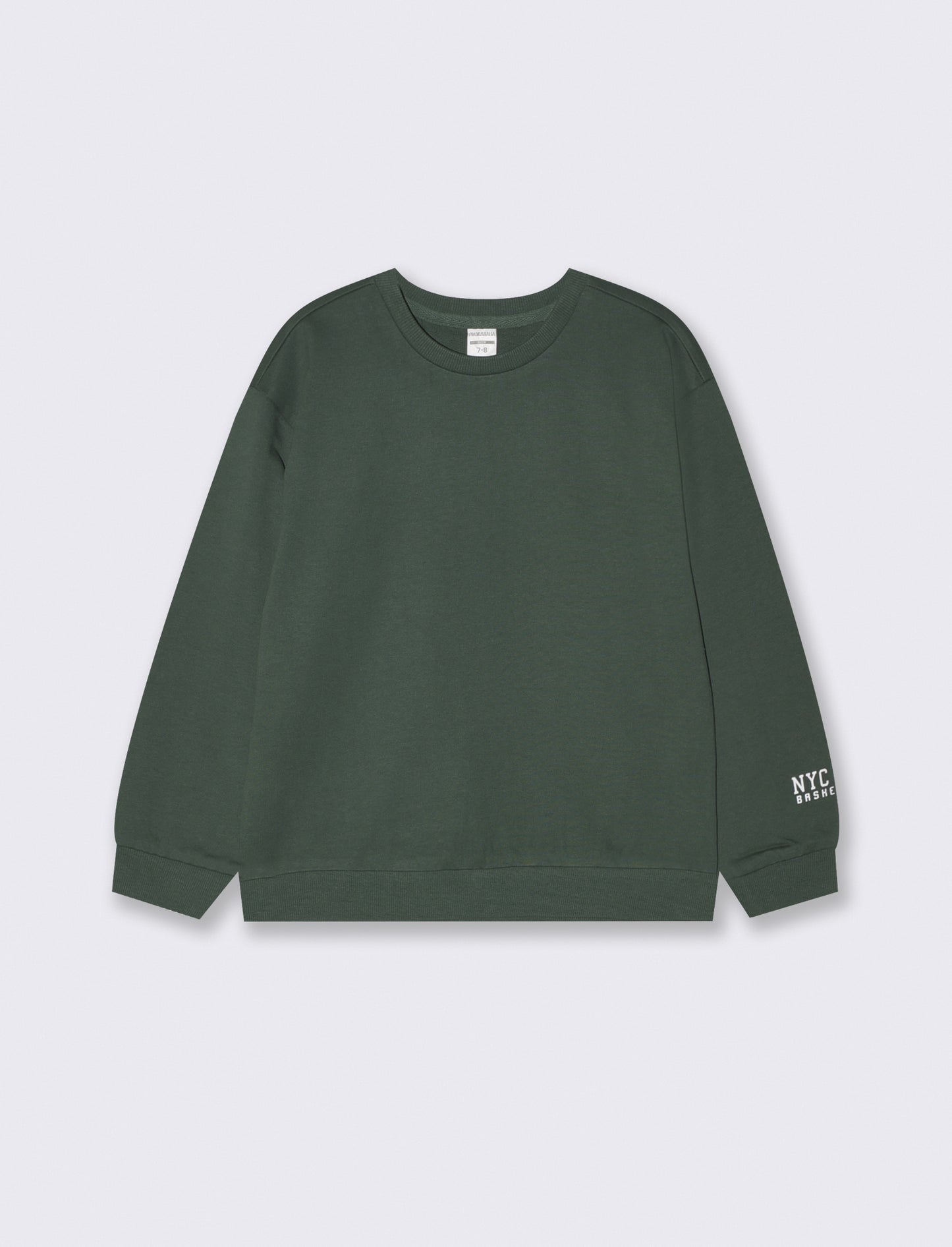 Cotton Crew Neck Sweatshirt for Leisure Time - Green